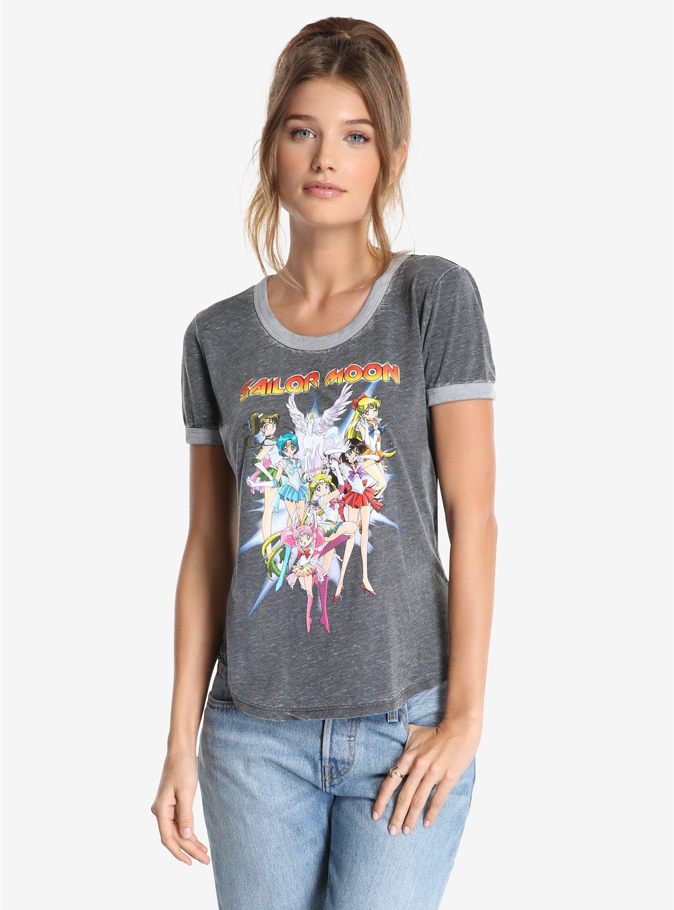 Sailor Moon Pegasus Group Womens Tee, CHARCOAL, hi-res