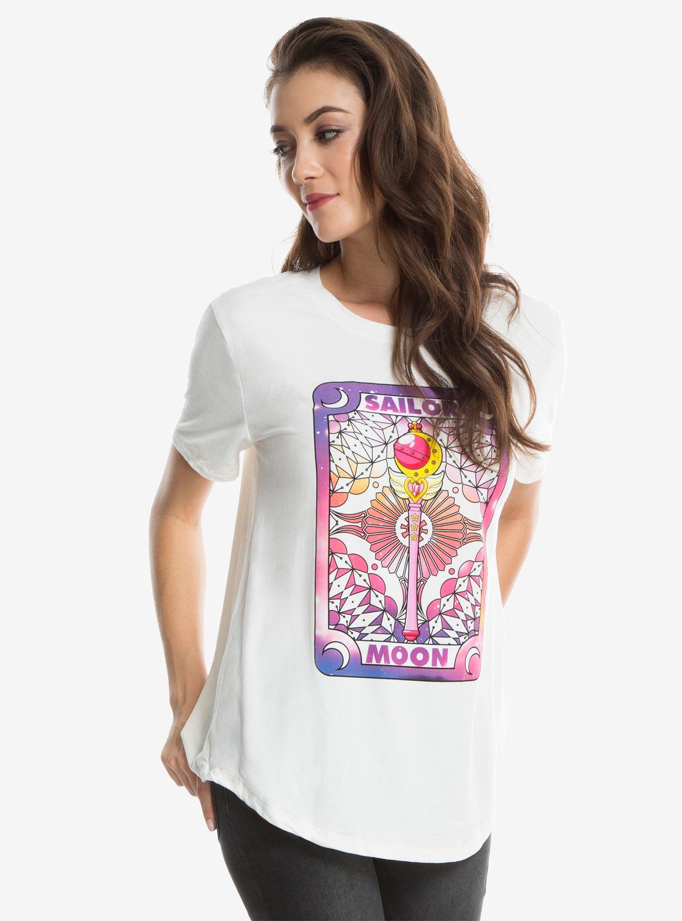 Sailor Moon Tarot Card Womens Tee, WHITE, hi-res