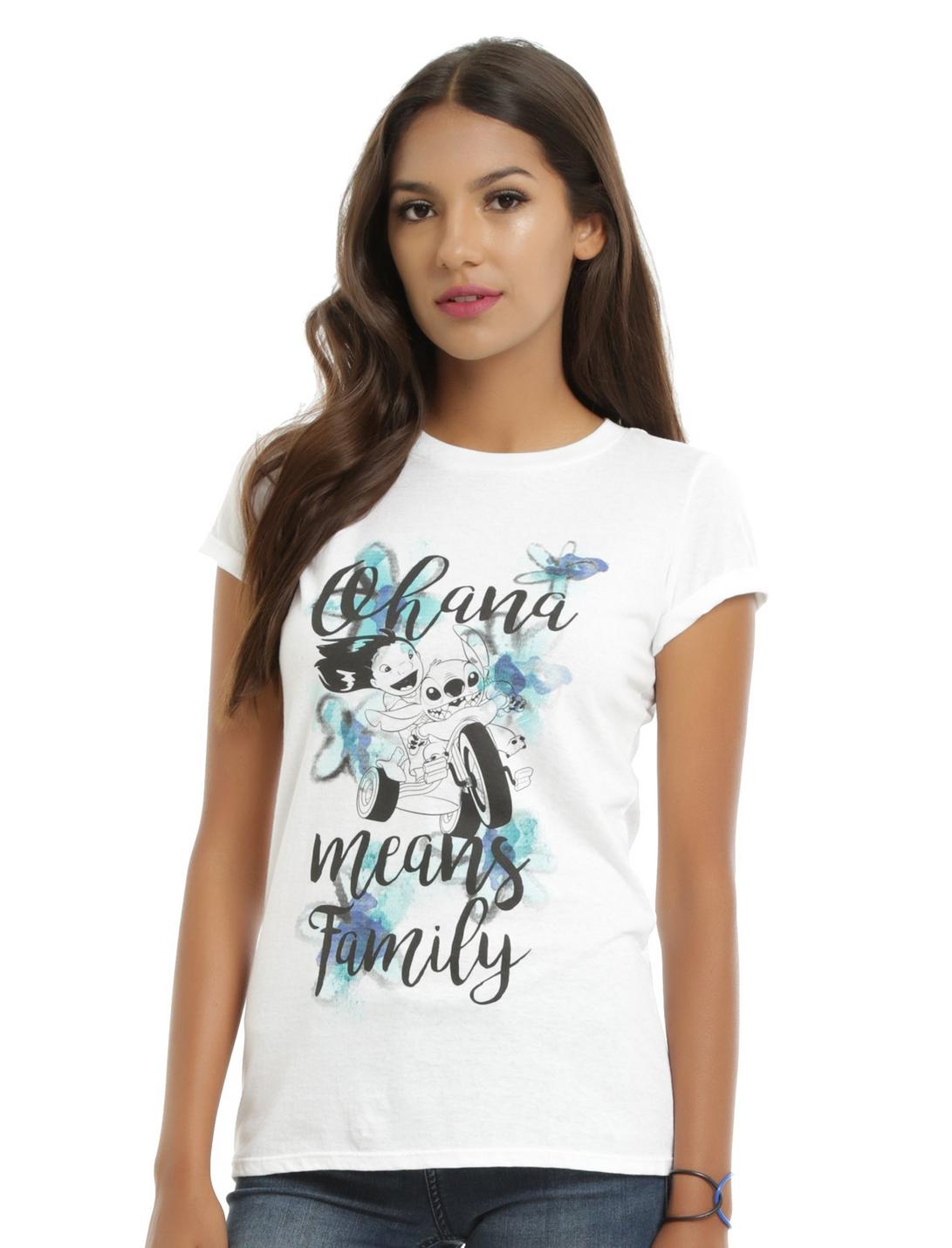 Disney Lilo & Stitch Ohana Tricycle Ride Girls T-Shirt, WHITE, hi-res