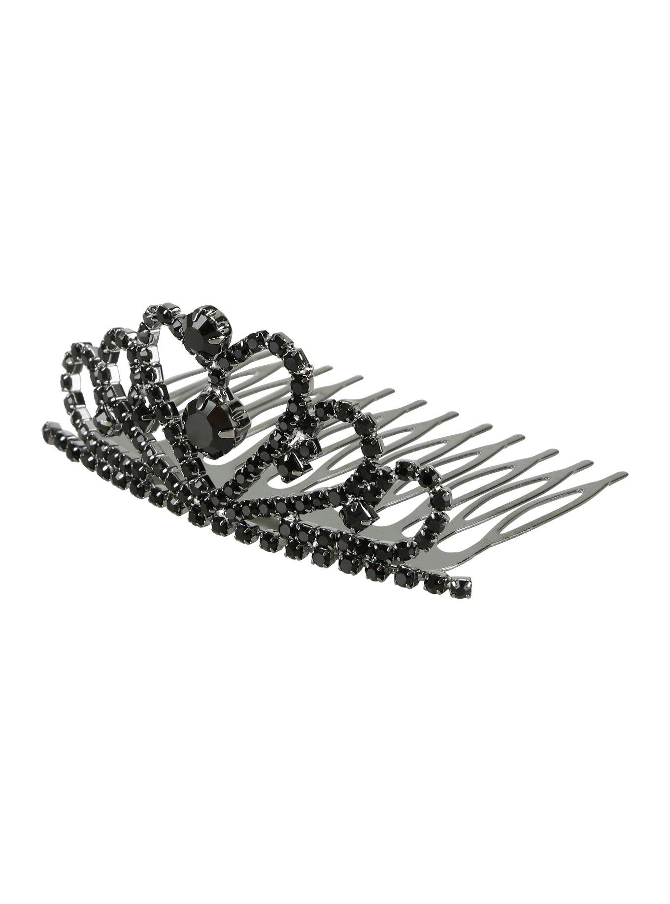 Blackheart Black Gem Comb Tiara, , hi-res