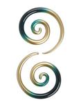 Glass Gold Dipped Turquoise Spiral Pincher 2 Pack, MULTI, hi-res