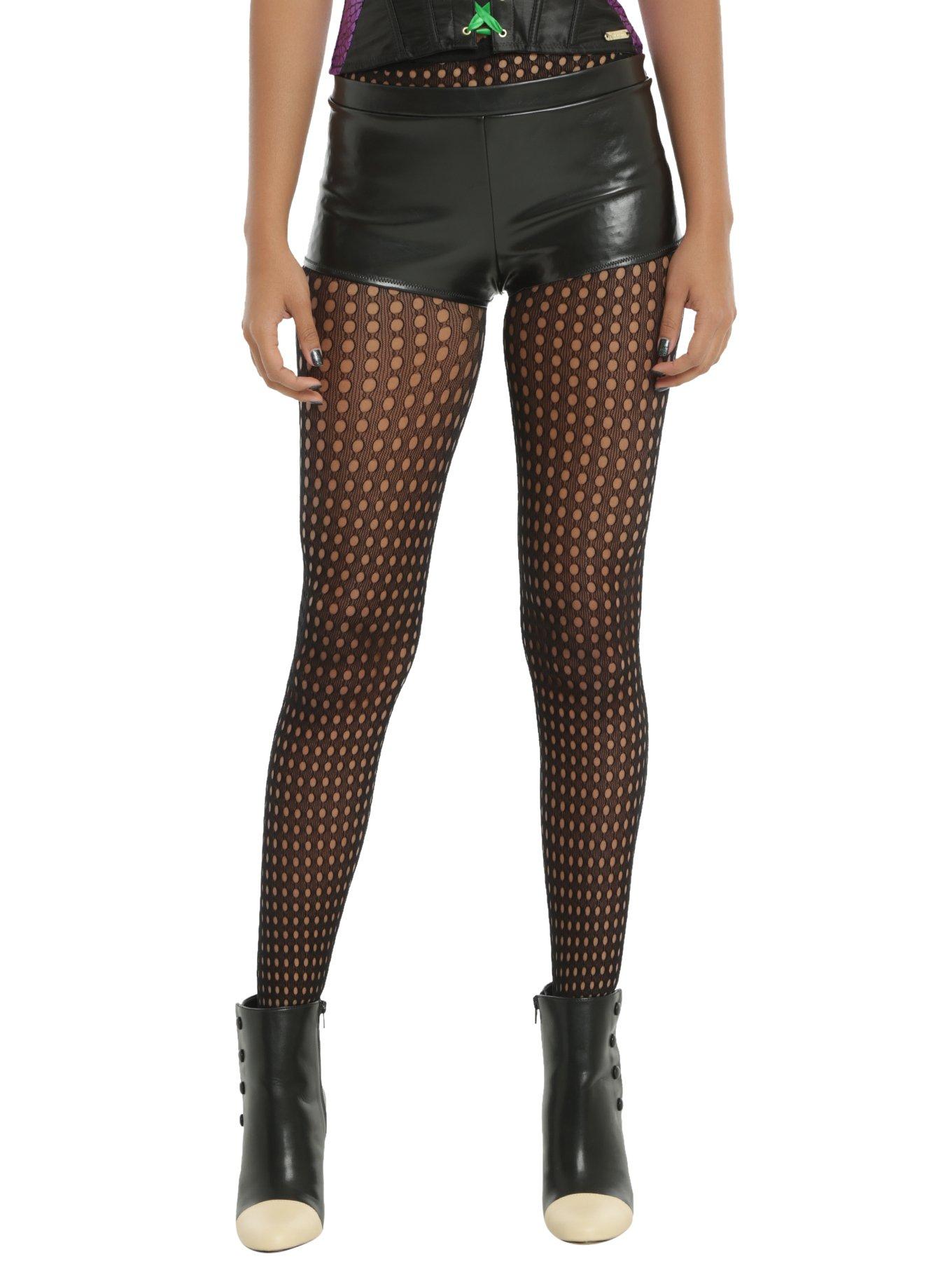 Faux Leather Hot Pants, BLACK, hi-res