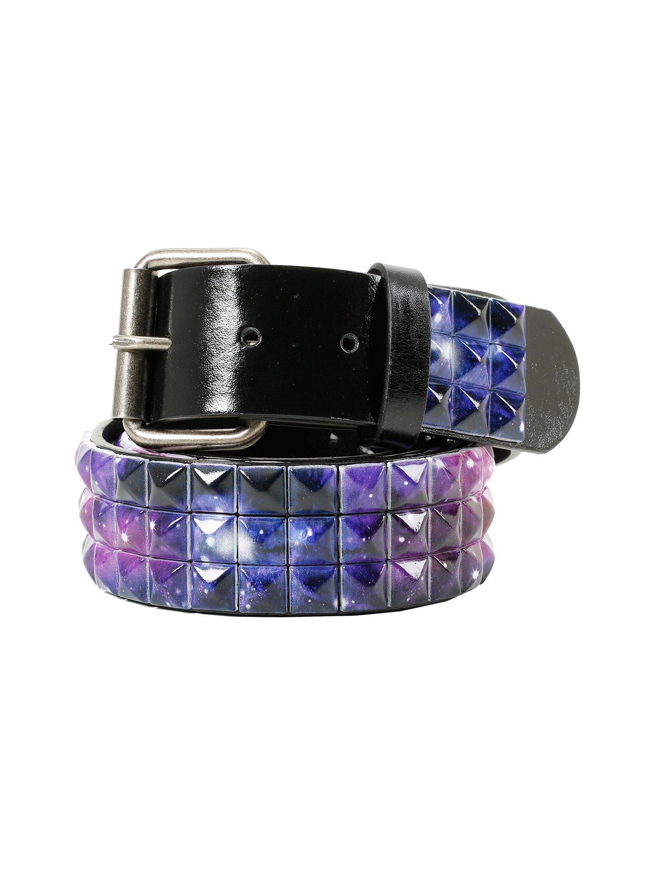 Galaxy Print Pyramid Stud Belt, MULTI, hi-res