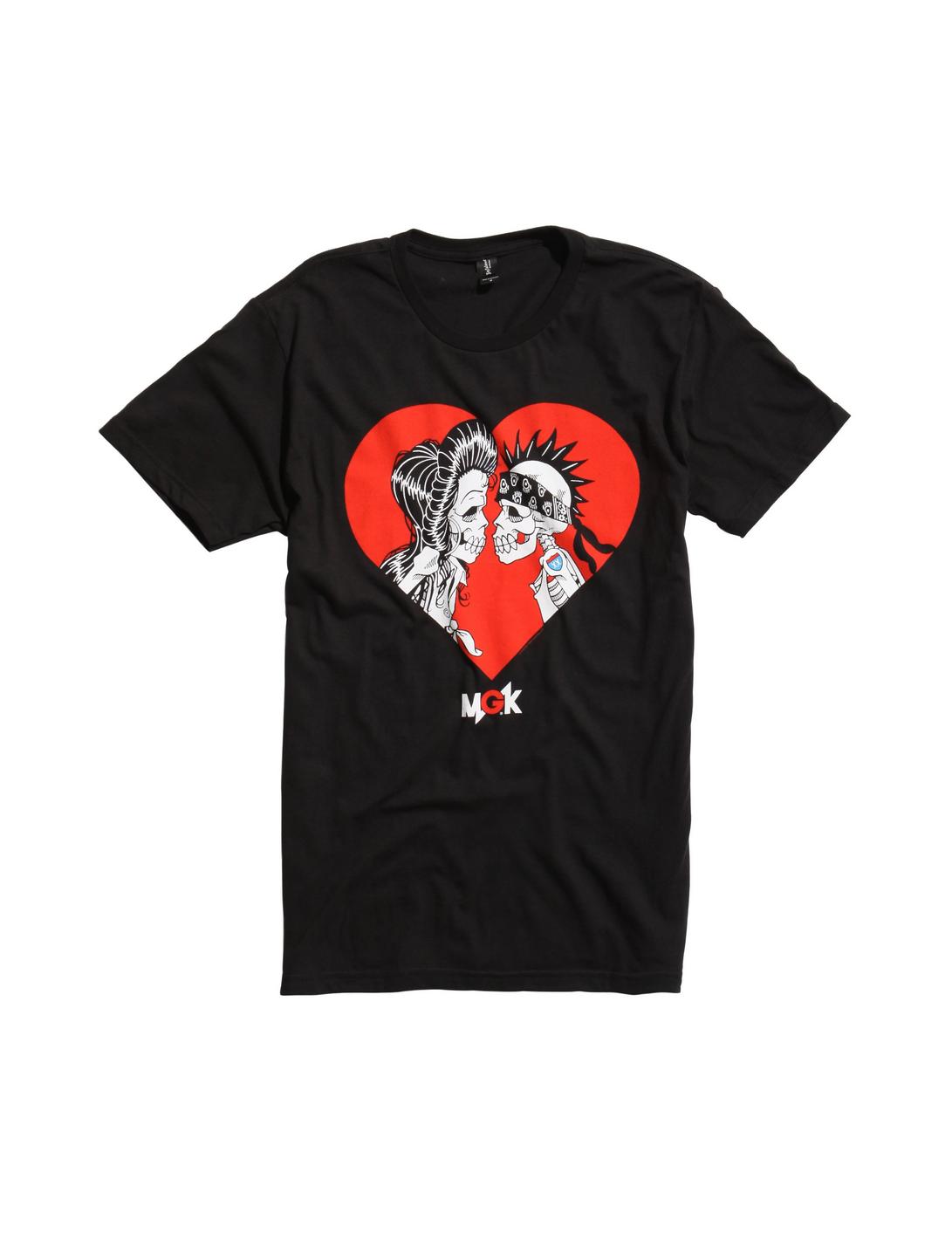 Machine Gun Kelly Heart Skulls T-Shirt, BLACK, hi-res