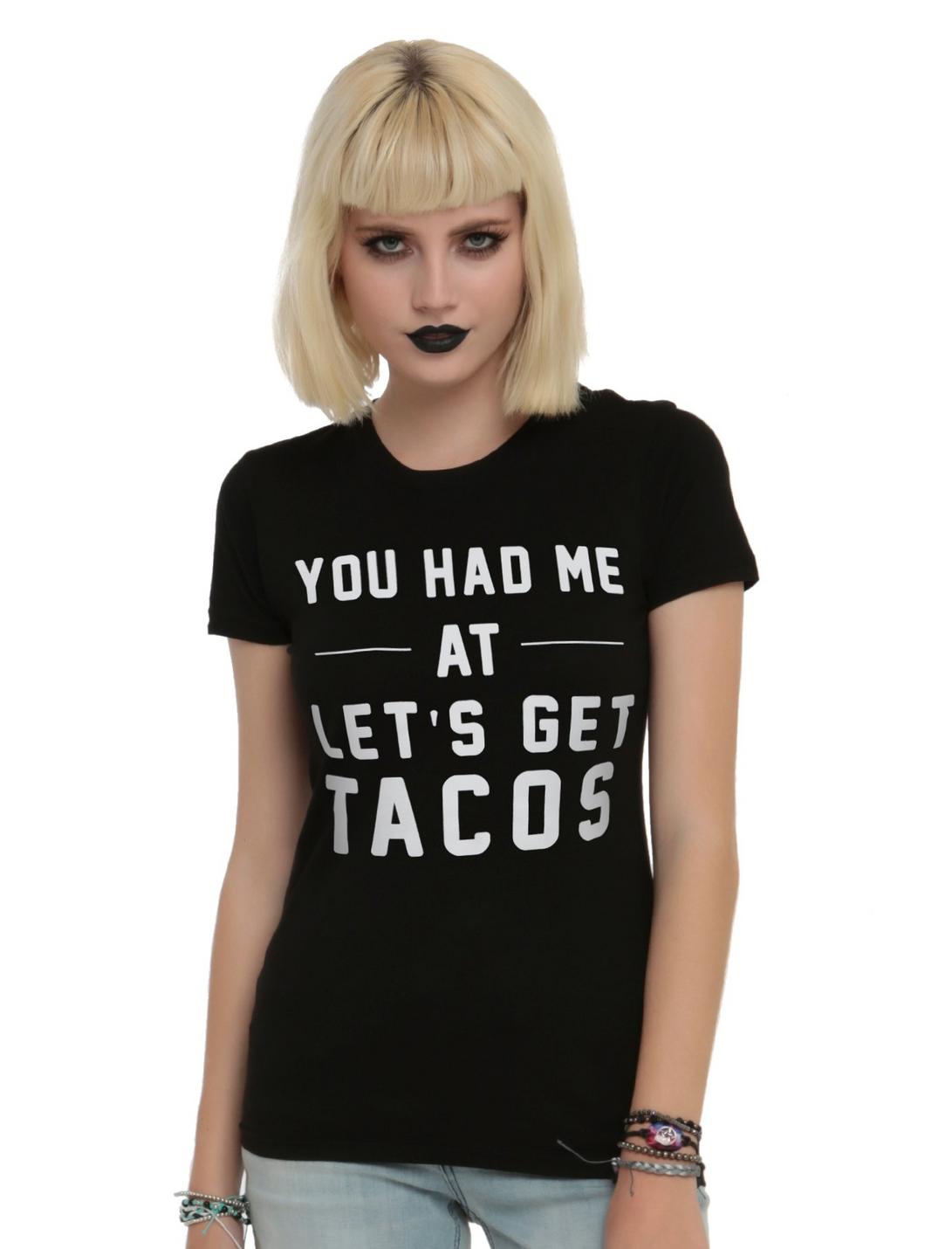 Let's Get Tacos Girls T-Shirt, BLACK, hi-res