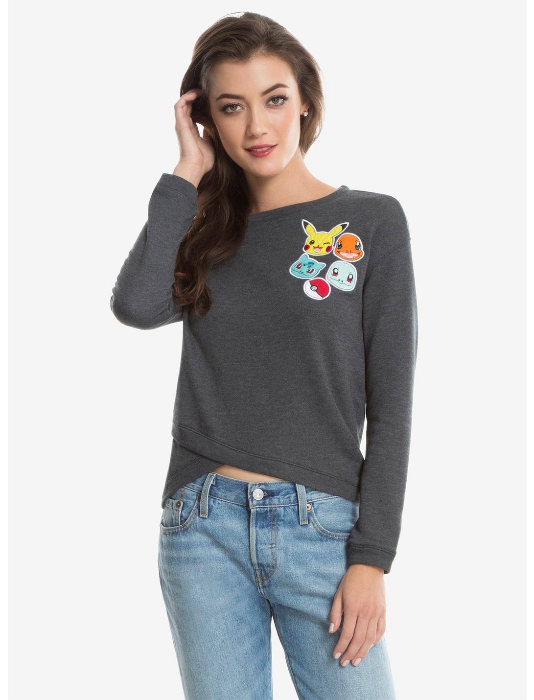 Pokémon Patches Womens Pullover, GREY, hi-res