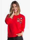 Disney Mickey Mouse Patches Womens Sweatshirt, RED, hi-res