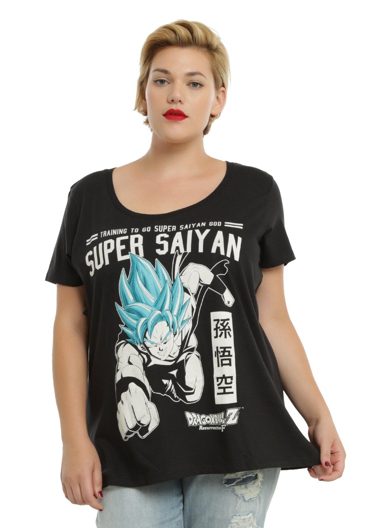 Dragon Ball Z: Resurrection 'F' Super Saiyan Training Girls T-Shirt Plus Size, BLACK, hi-res