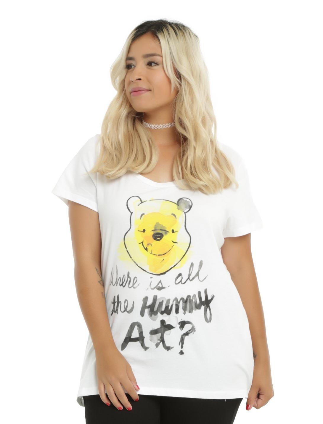 Disney Winnie The Pooh Watercolor Girls T-Shirt Plus Size, BLACK, hi-res