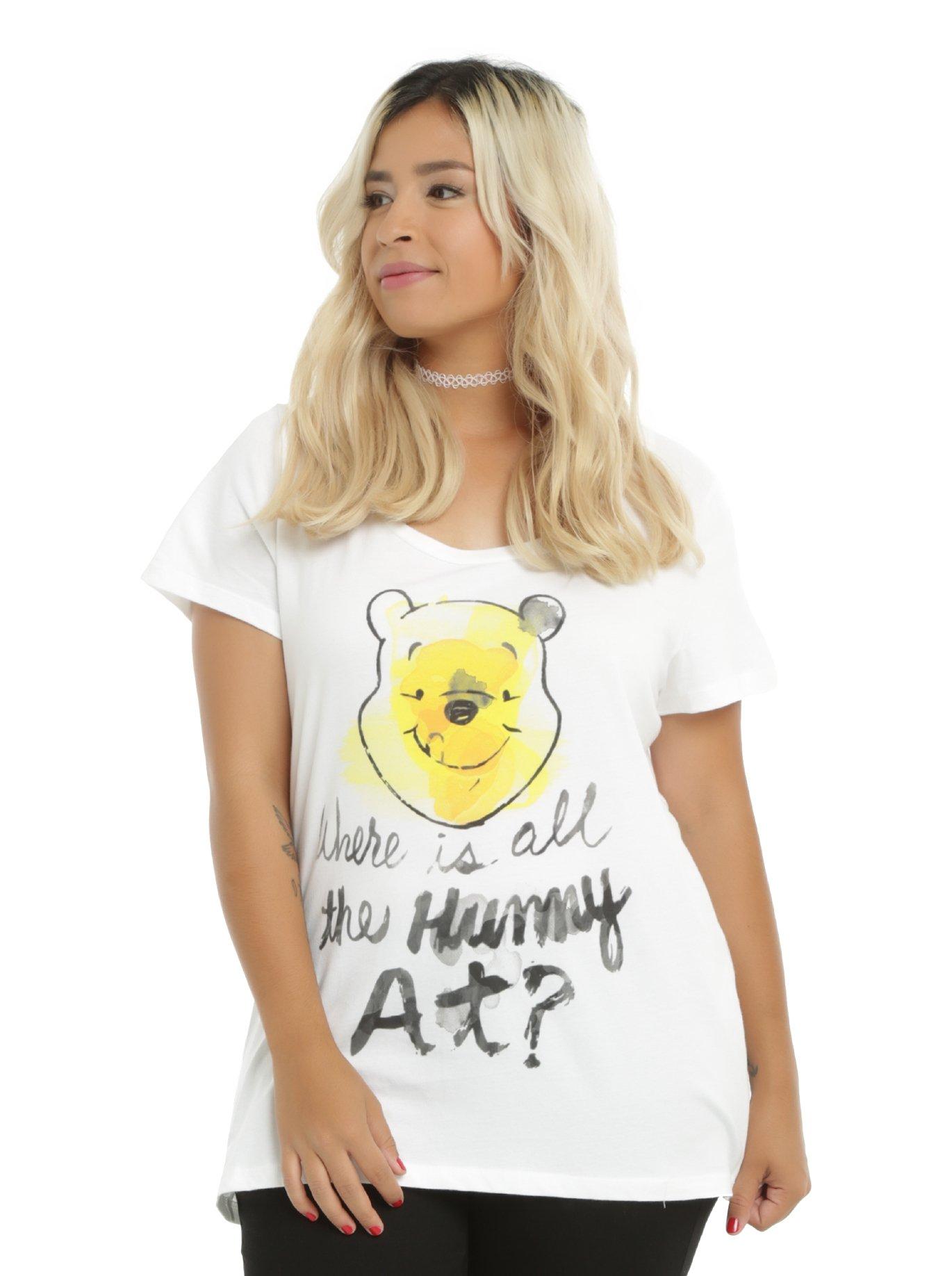 Disney Winnie The Pooh Watercolor Girls T-Shirt Plus Size, BLACK, hi-res