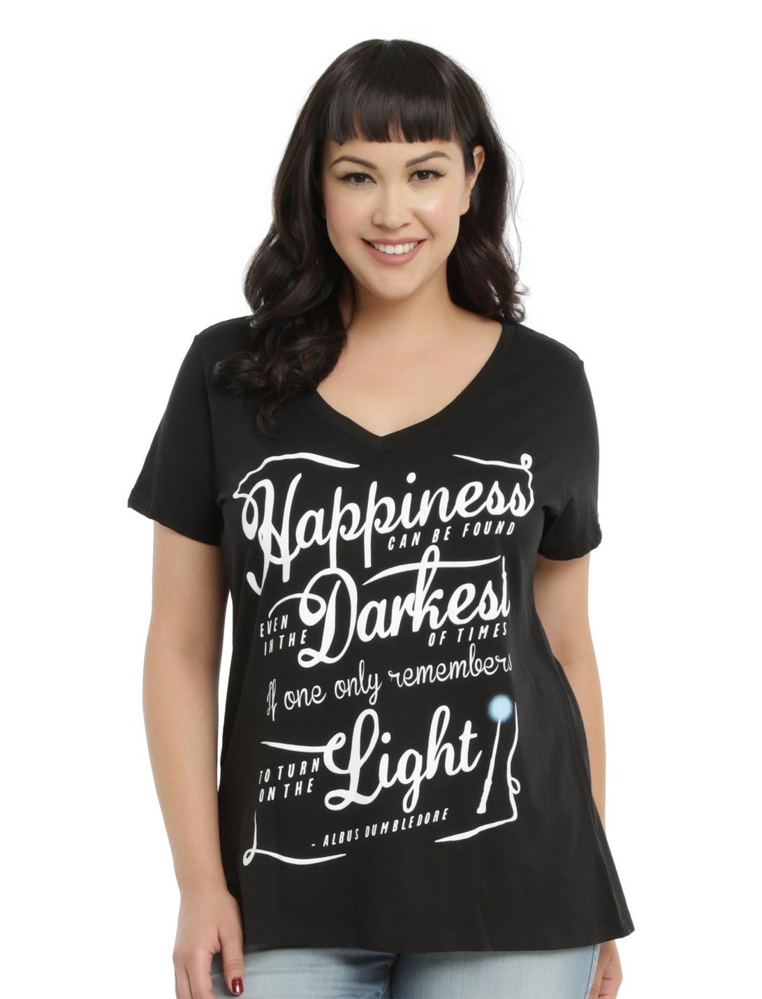 Harry Potter Happiness Found Girls T-Shirt Plus Size, BLACK, hi-res