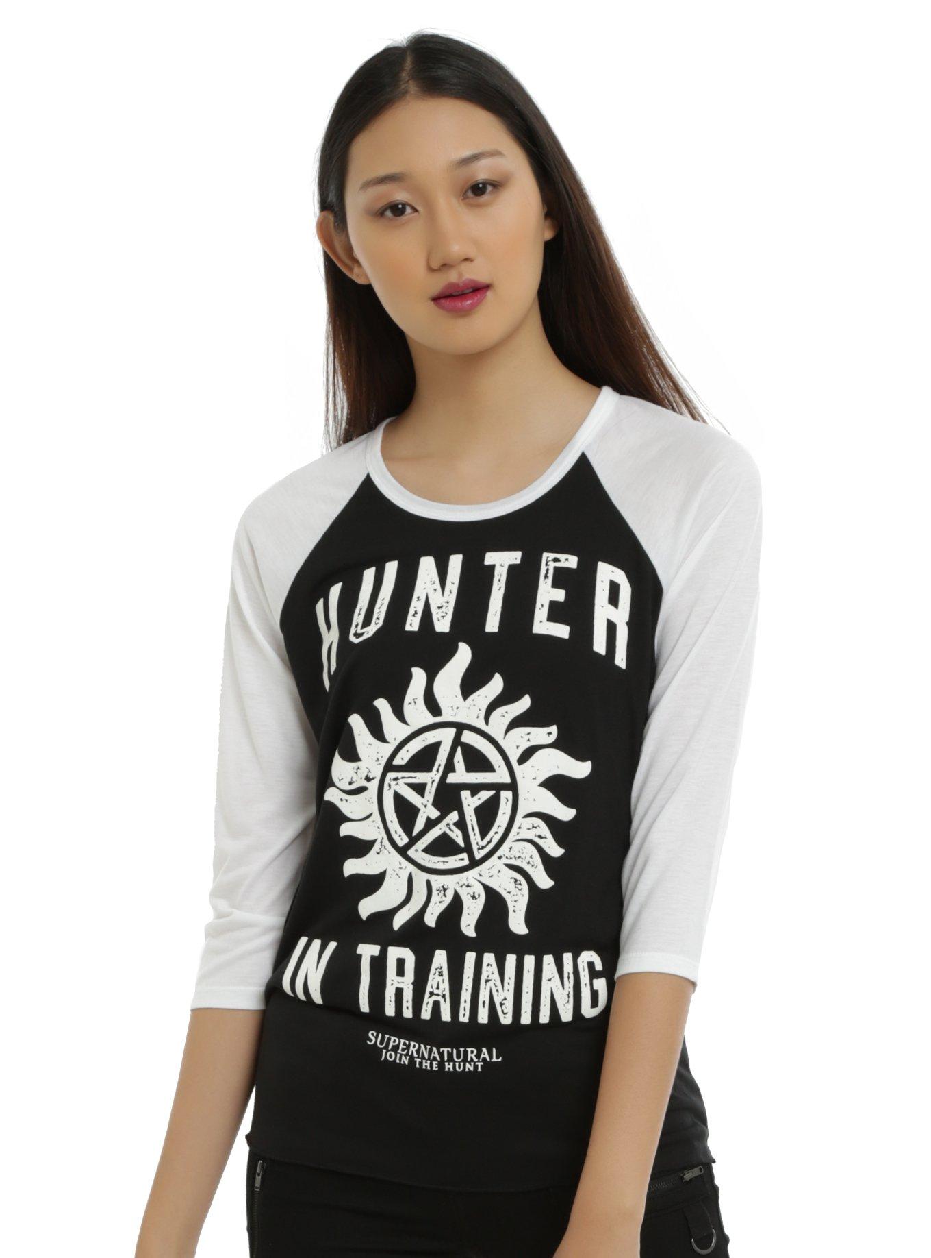 Supernatural Hunter In Training Girls Raglan, BLACK, hi-res