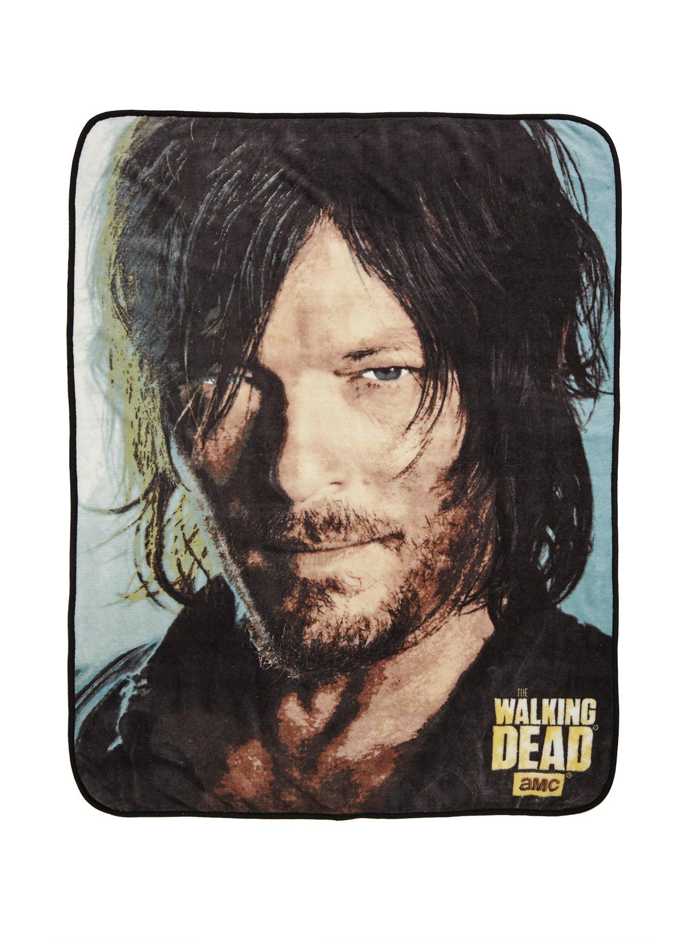 The Walking Dead Daryl Face Throw Blanket Hot Topic