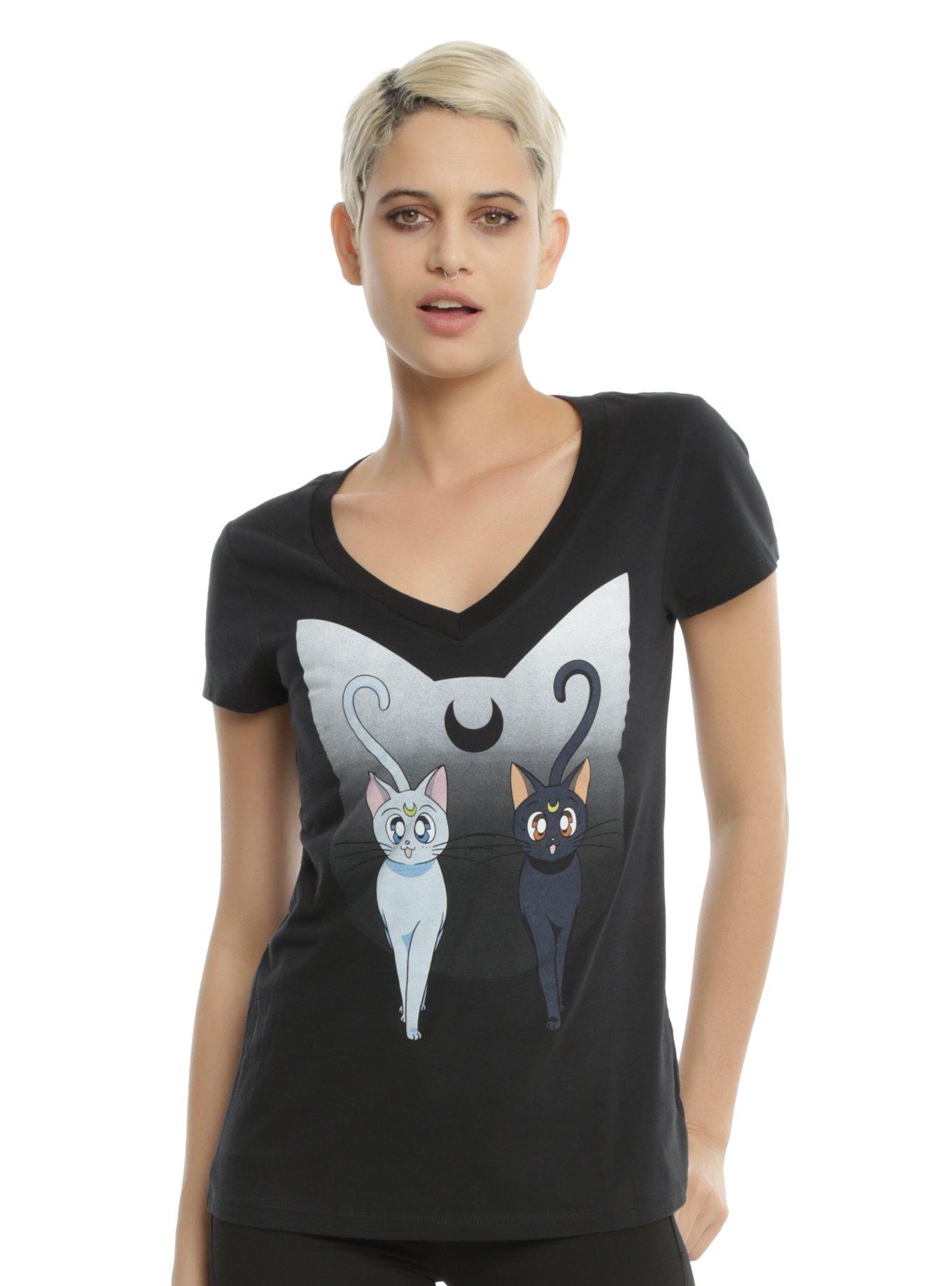 Sailor Moon Artemis & Luna Girls T-Shirt, BLACK, hi-res