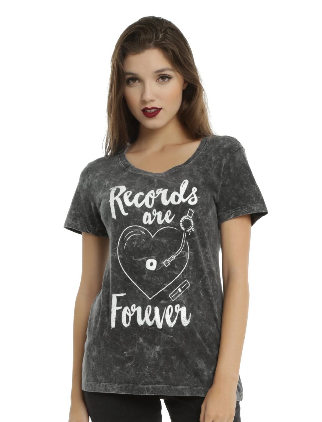 Records Are Forever Girls T-Shirt, GREY, hi-res