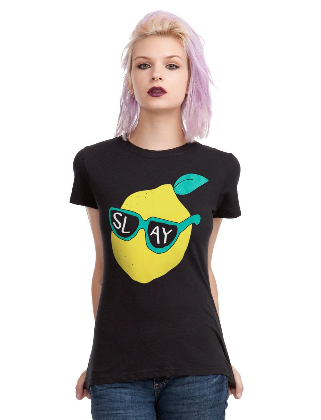 Lemon Slay Girls T-Shirt, BLACK, hi-res