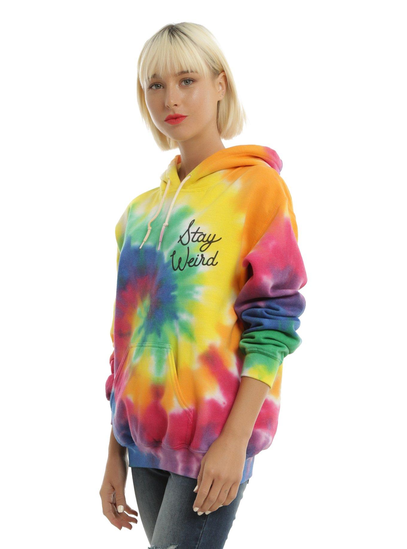 Tie Dye Stay Weird Girls Hoodie, TIE DYE, hi-res