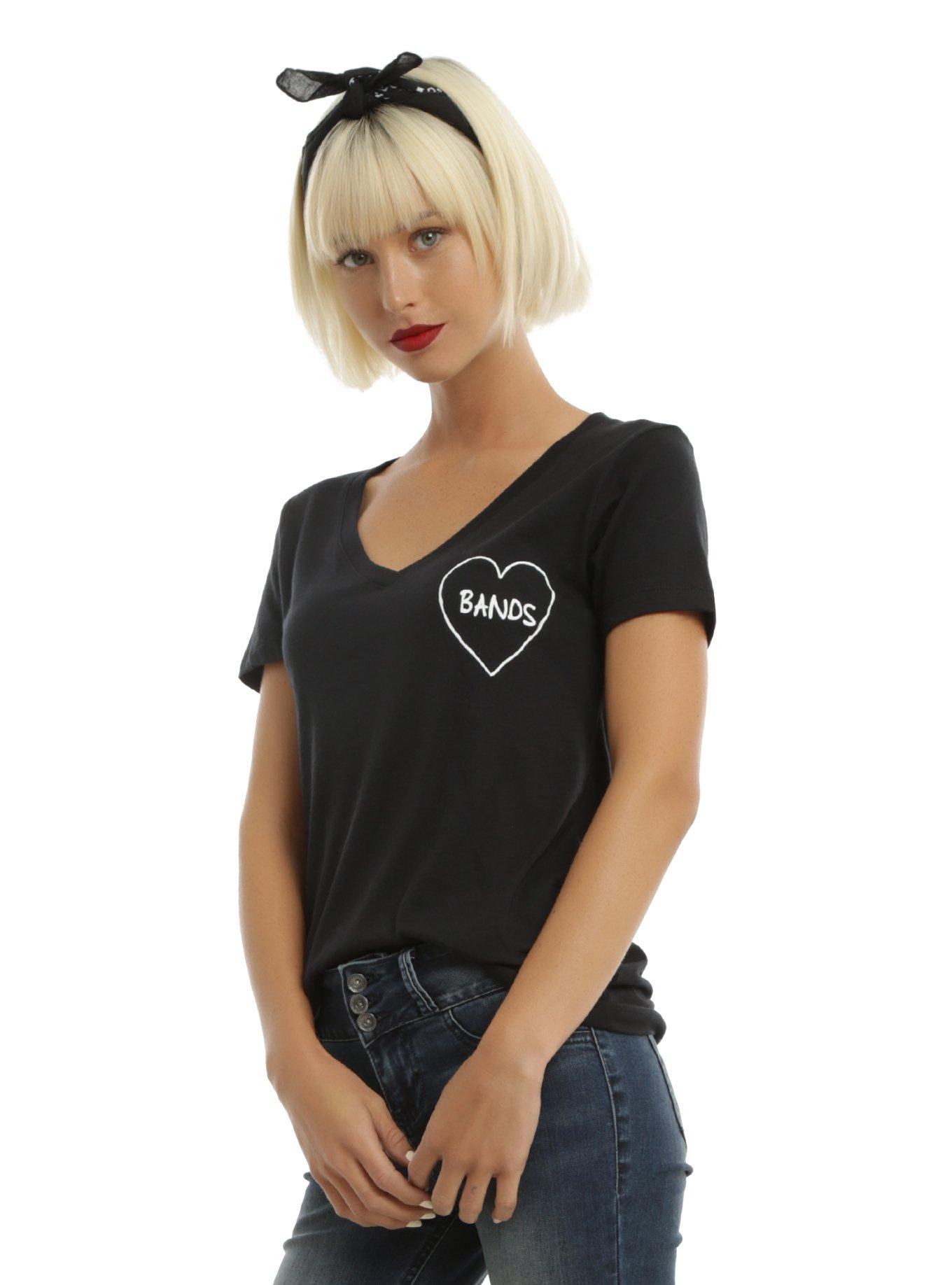 Heart Bands Girls T-Shirt, BLACK, hi-res