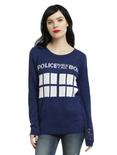 Doctor Who TARDIS Distressed Girls Sweater, BLUE, hi-res