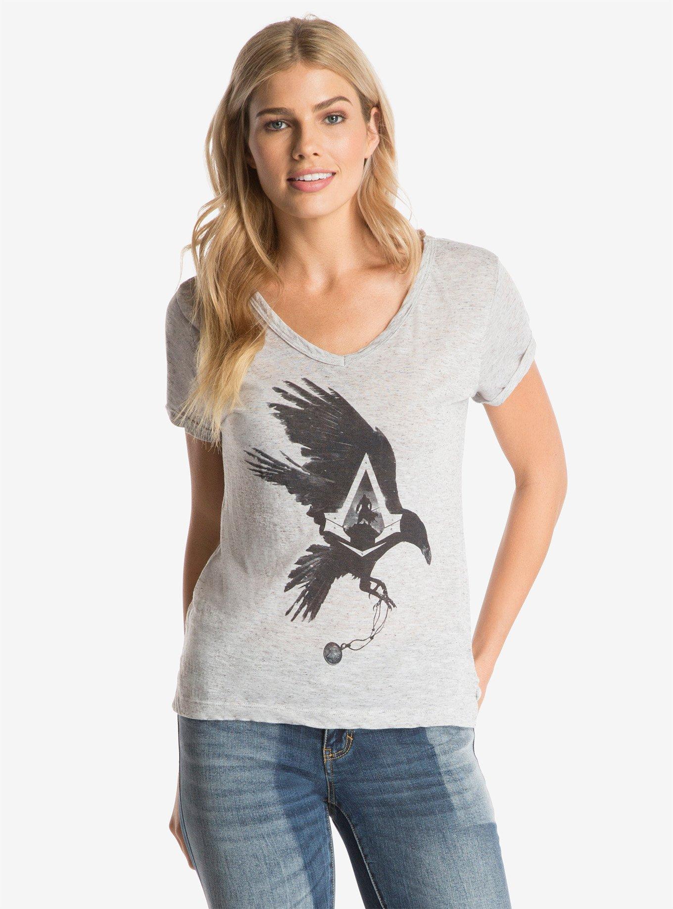 Assassin's Creed Eagle Logo Womens Tee, GREY, hi-res