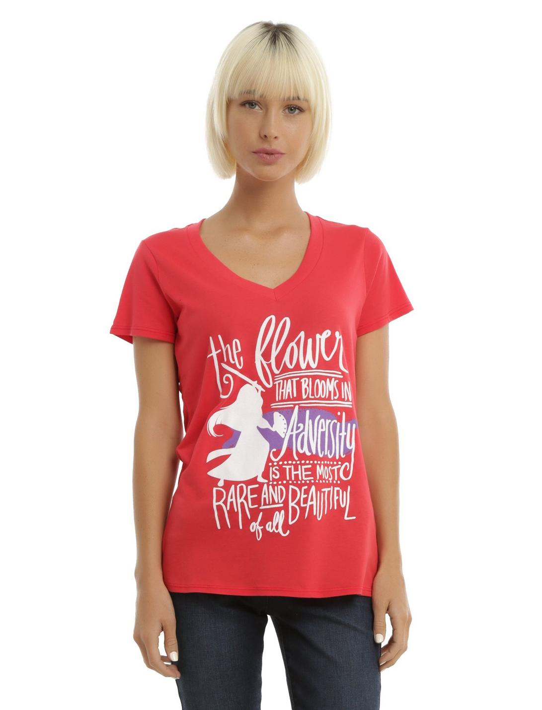 Disney Mulan Adversity Girls T-Shirt, RED, hi-res