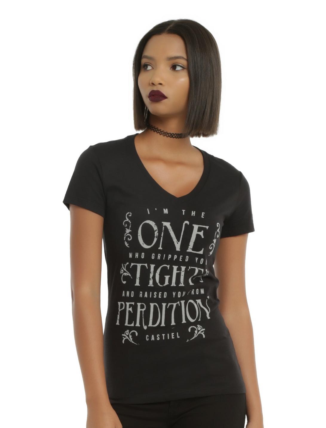 Supernatural Castiel Perdition Girls T-Shirt, BLACK, hi-res