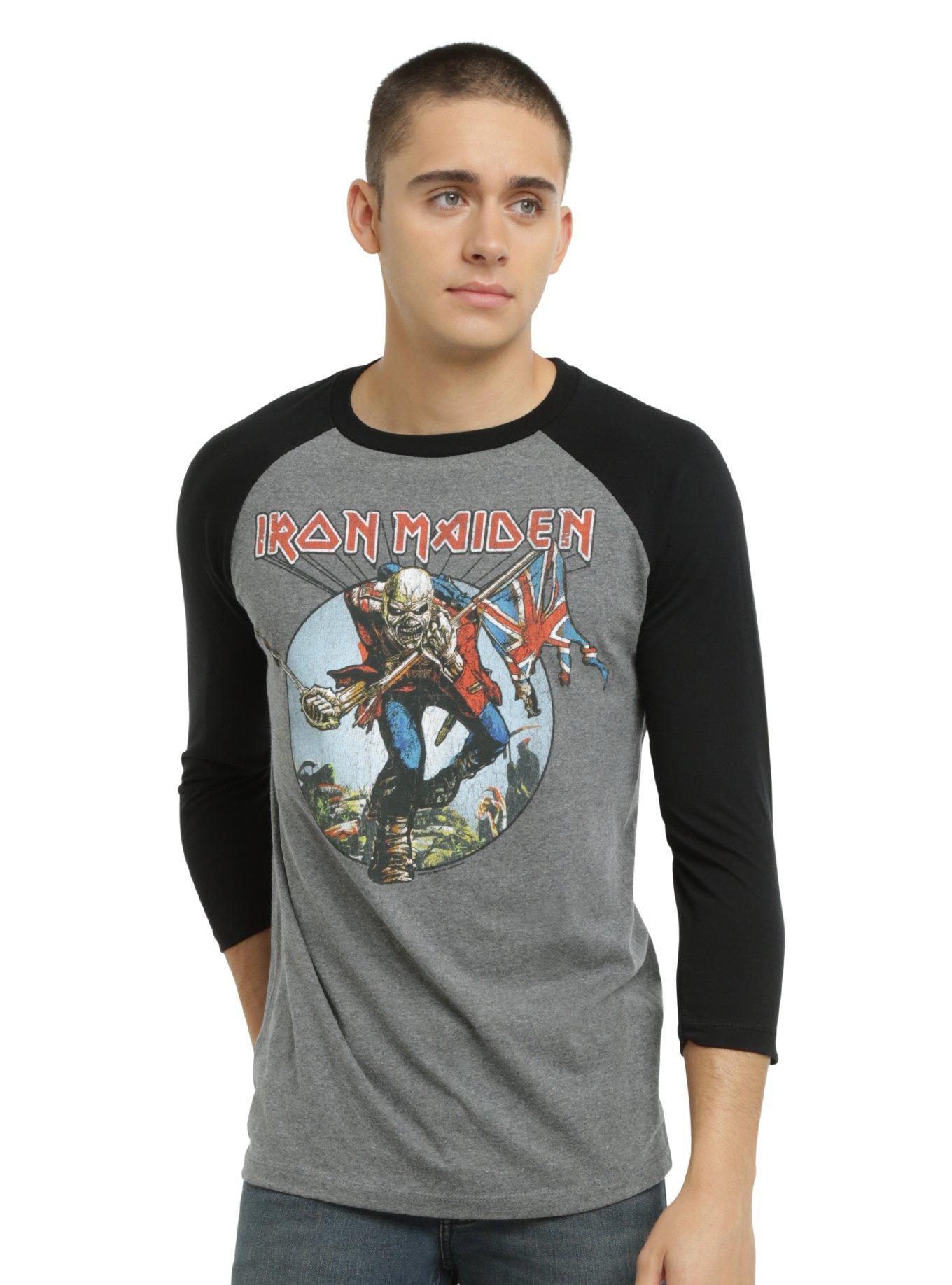 Iron Maiden The Trooper Raglan, HEATHER GREY, hi-res