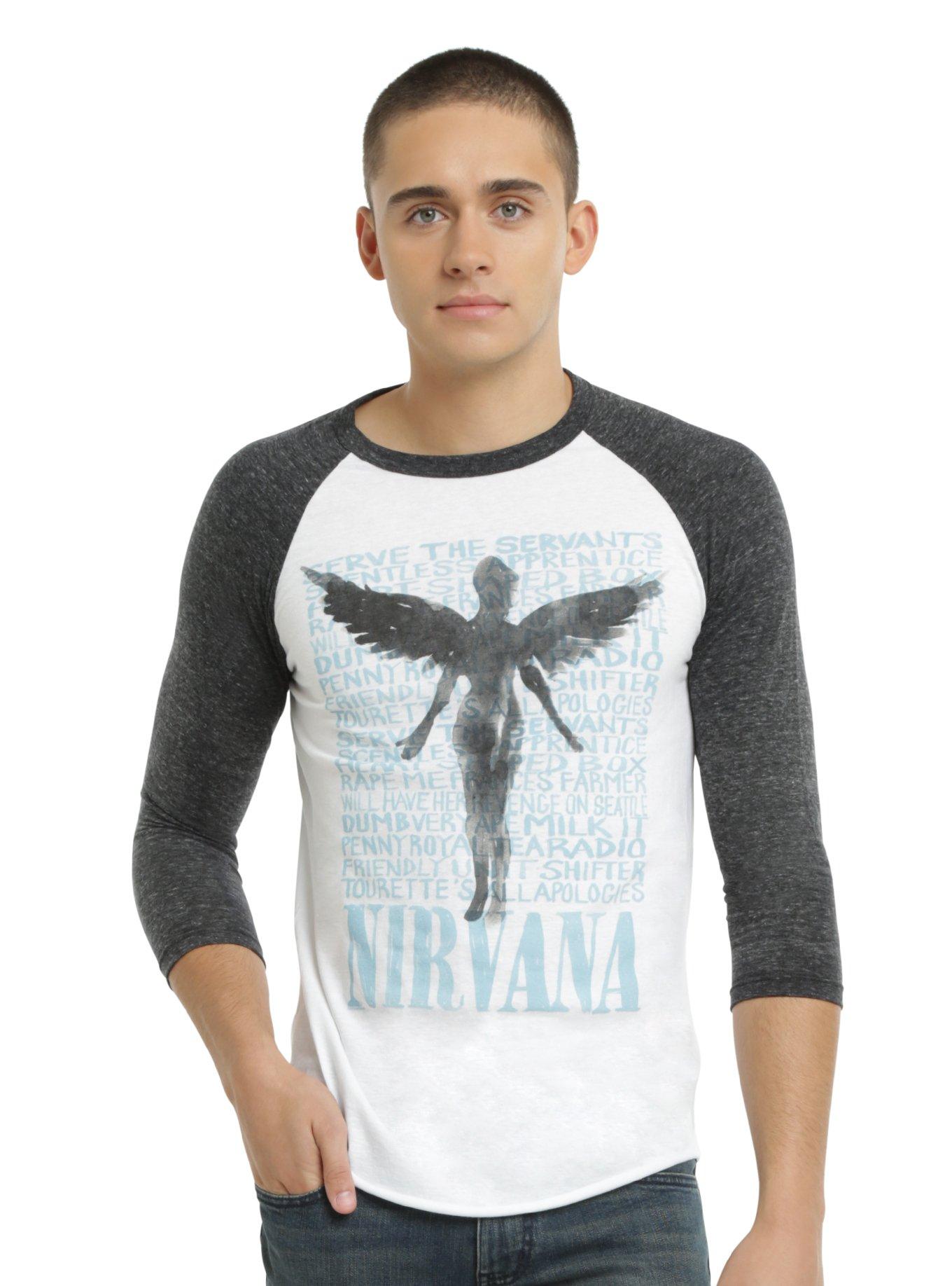 Nirvana In Utero Angel Raglan, WHITE, hi-res