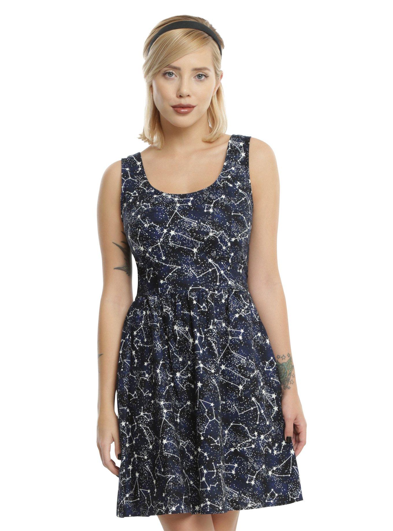 Celestial Glow-In-The-Dark Dress, BLUE, hi-res