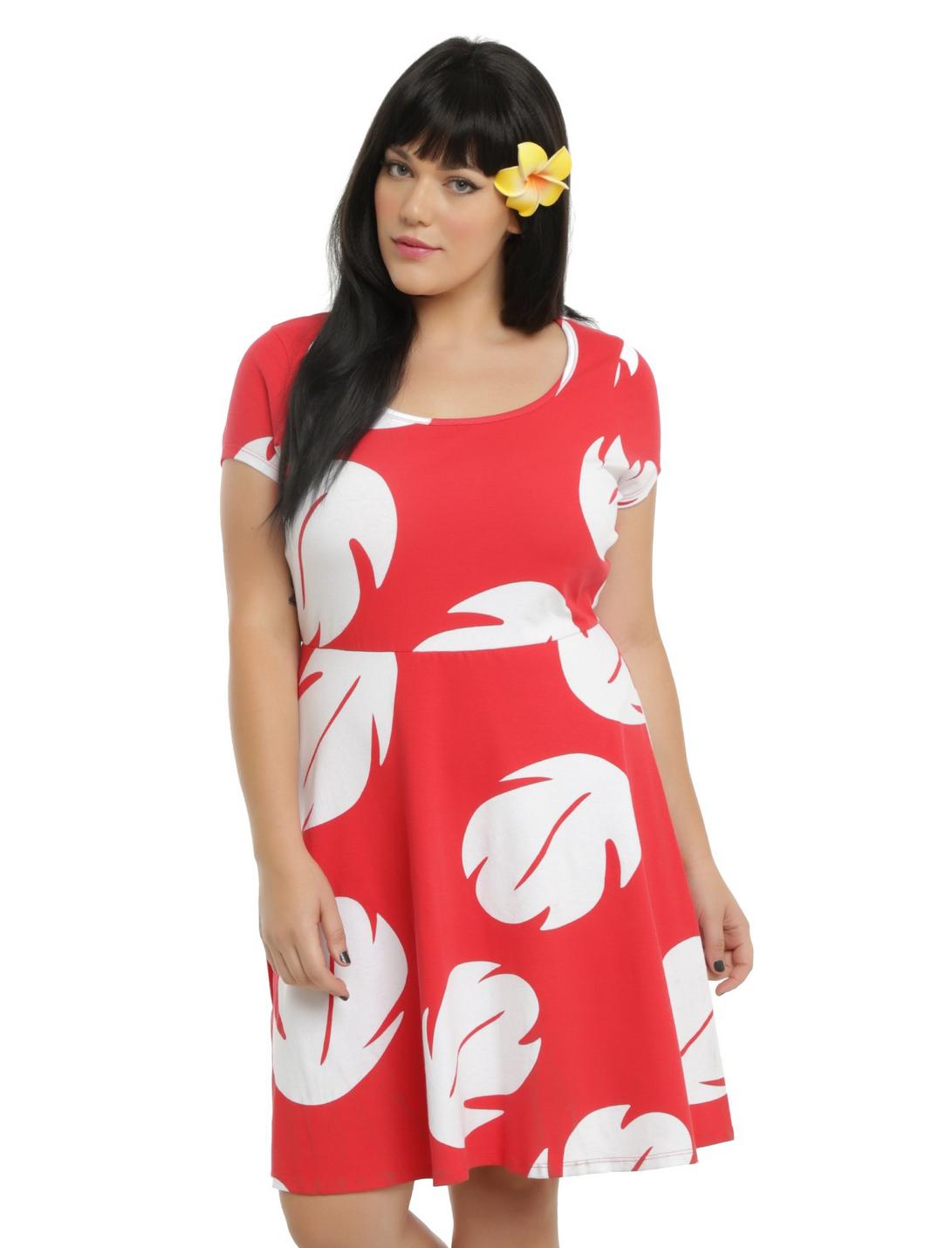 Disney Lilo & Stitch Lilo Hawaiian Dress Plus Size, RED, hi-res