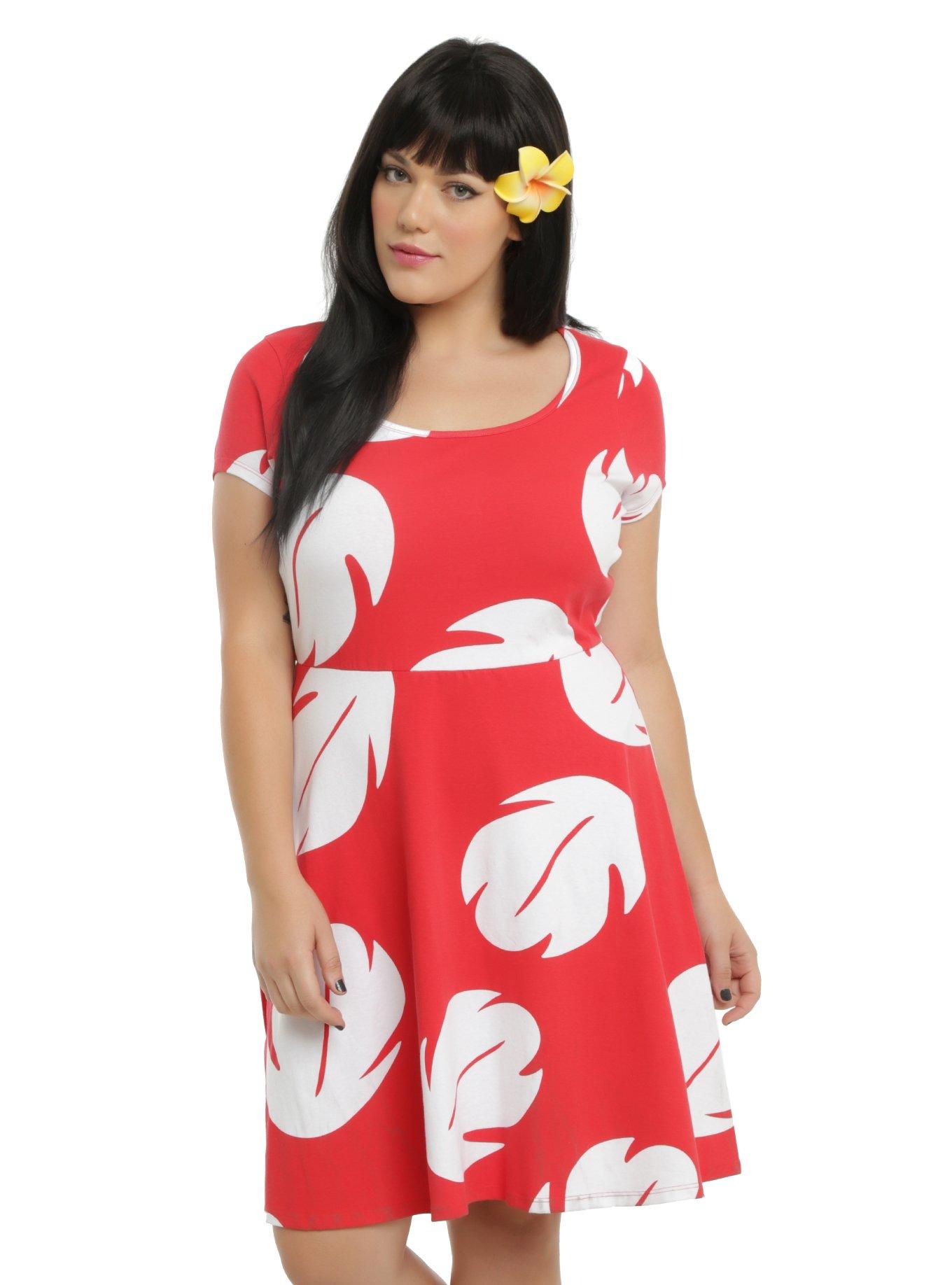 Disney Lilo & Stitch Lilo Hawaiian Dress Plus Size, RED, hi-res
