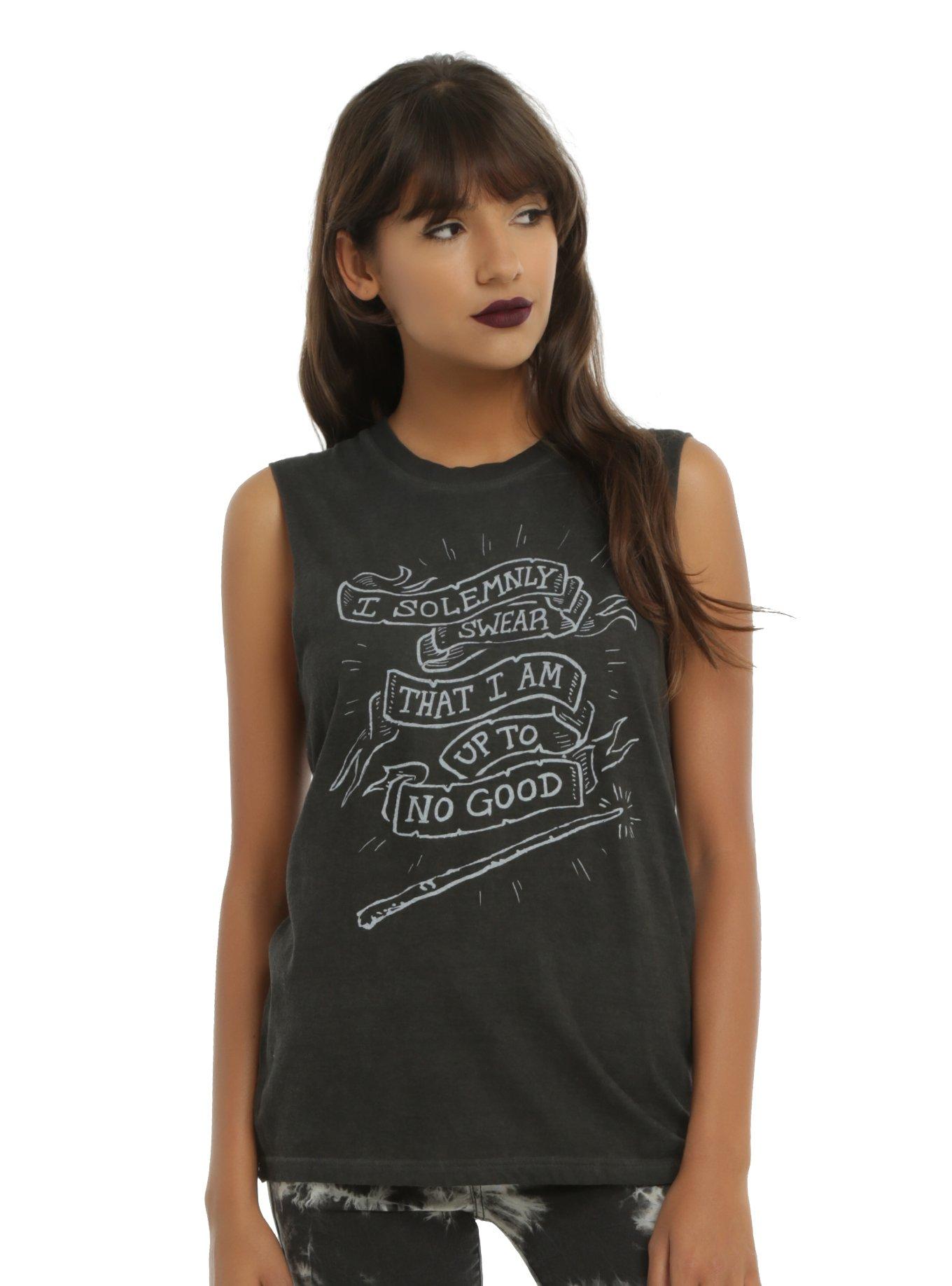 Harry Potter Solemnly Swear Banner Girls Muscle Top, BLACK, hi-res