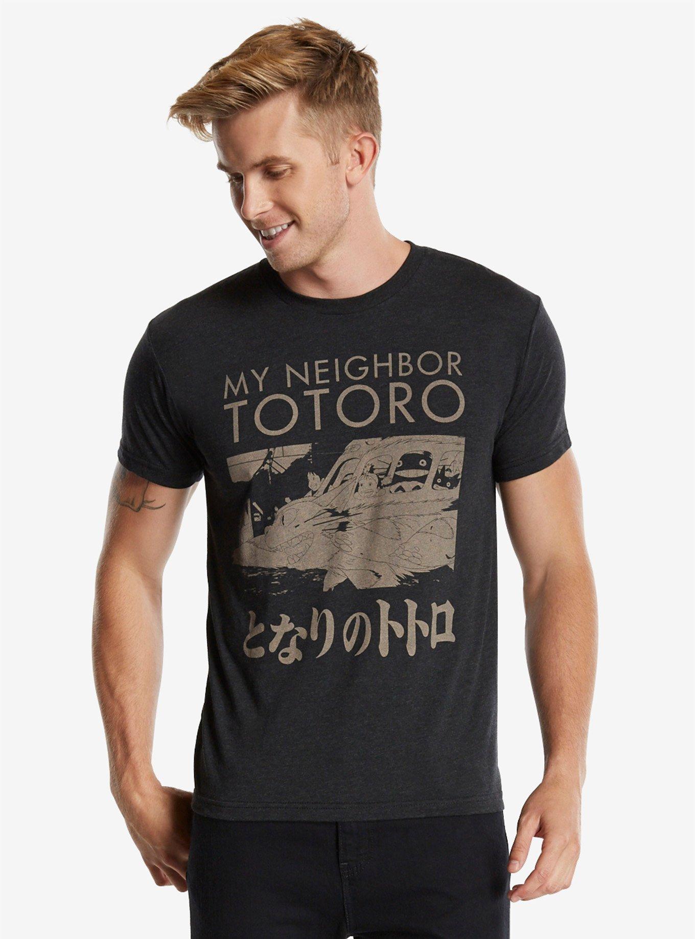 Studio Ghibli My Neighbor Totoro Catbus Kanji Tee , CHARCOAL, hi-res
