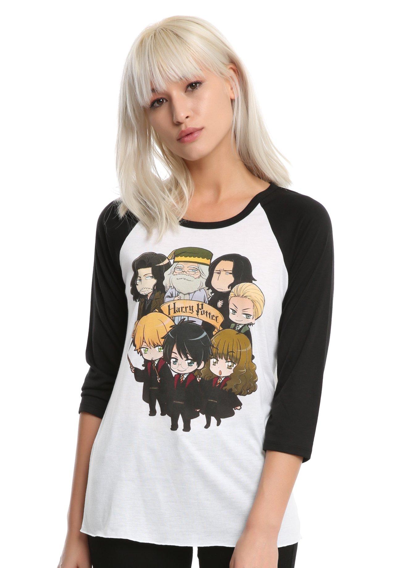 Harry Potter Chibi Characters Girls Raglan, WHITE, hi-res