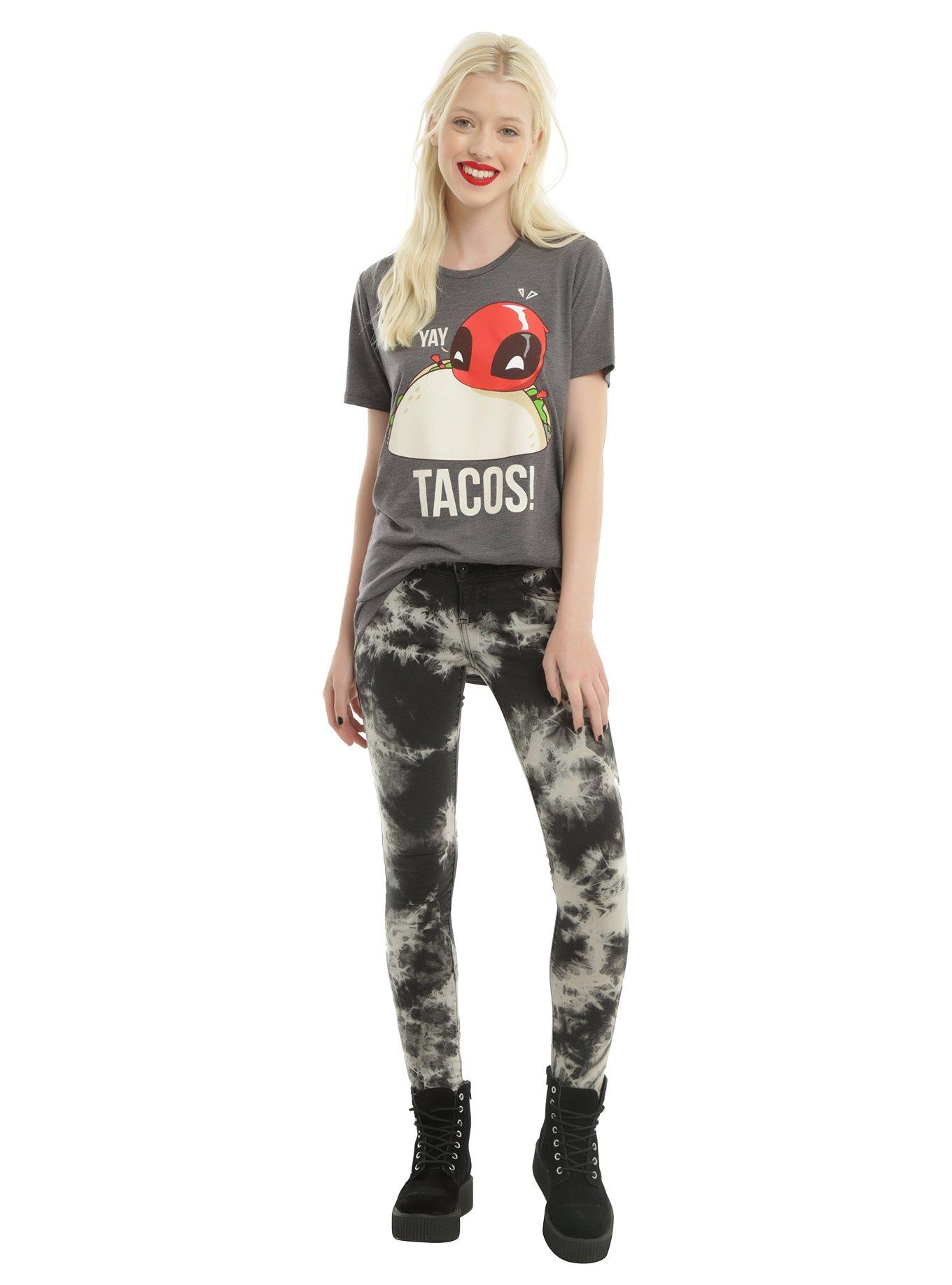 Marvel Deadpool Yay Tacos Girls T-Shirt, CHARCOAL HEATHER, hi-res