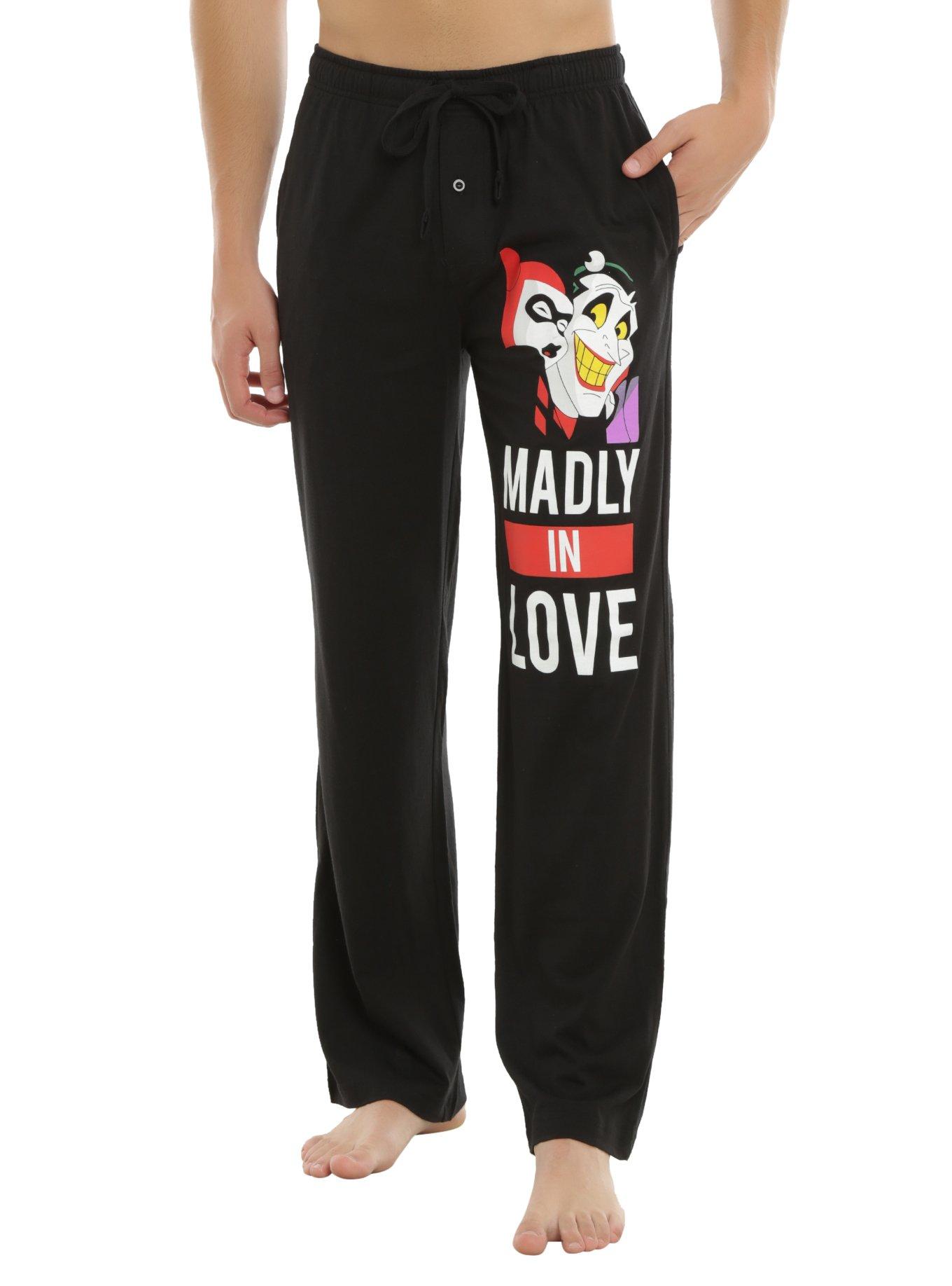 DC Comics The Joker & Harley Quinn Madly In Love Guys Pajama Pants, BLACK, hi-res