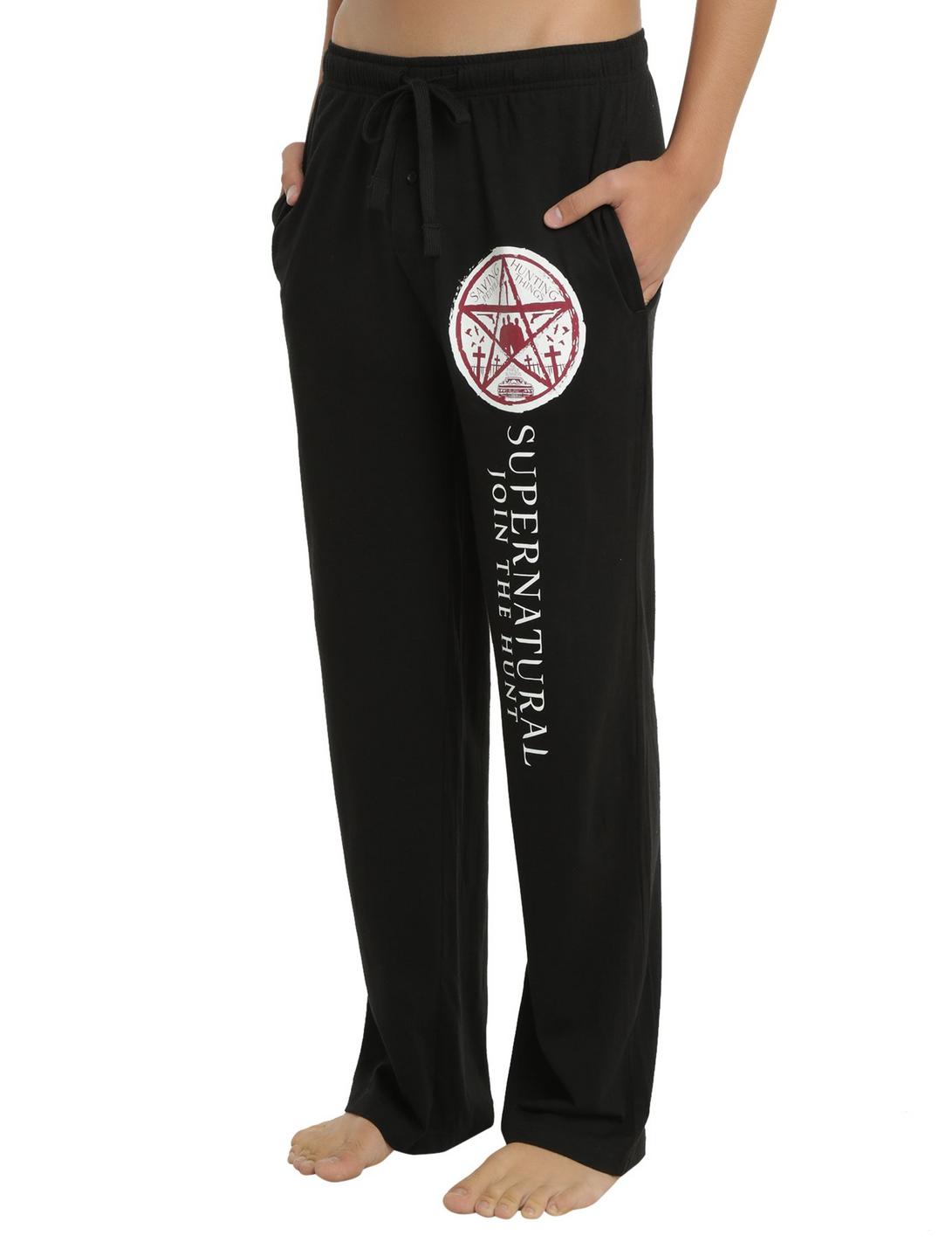 Supernatural Devil's Trap Logo Guys Pajama Pants, BLACK, hi-res