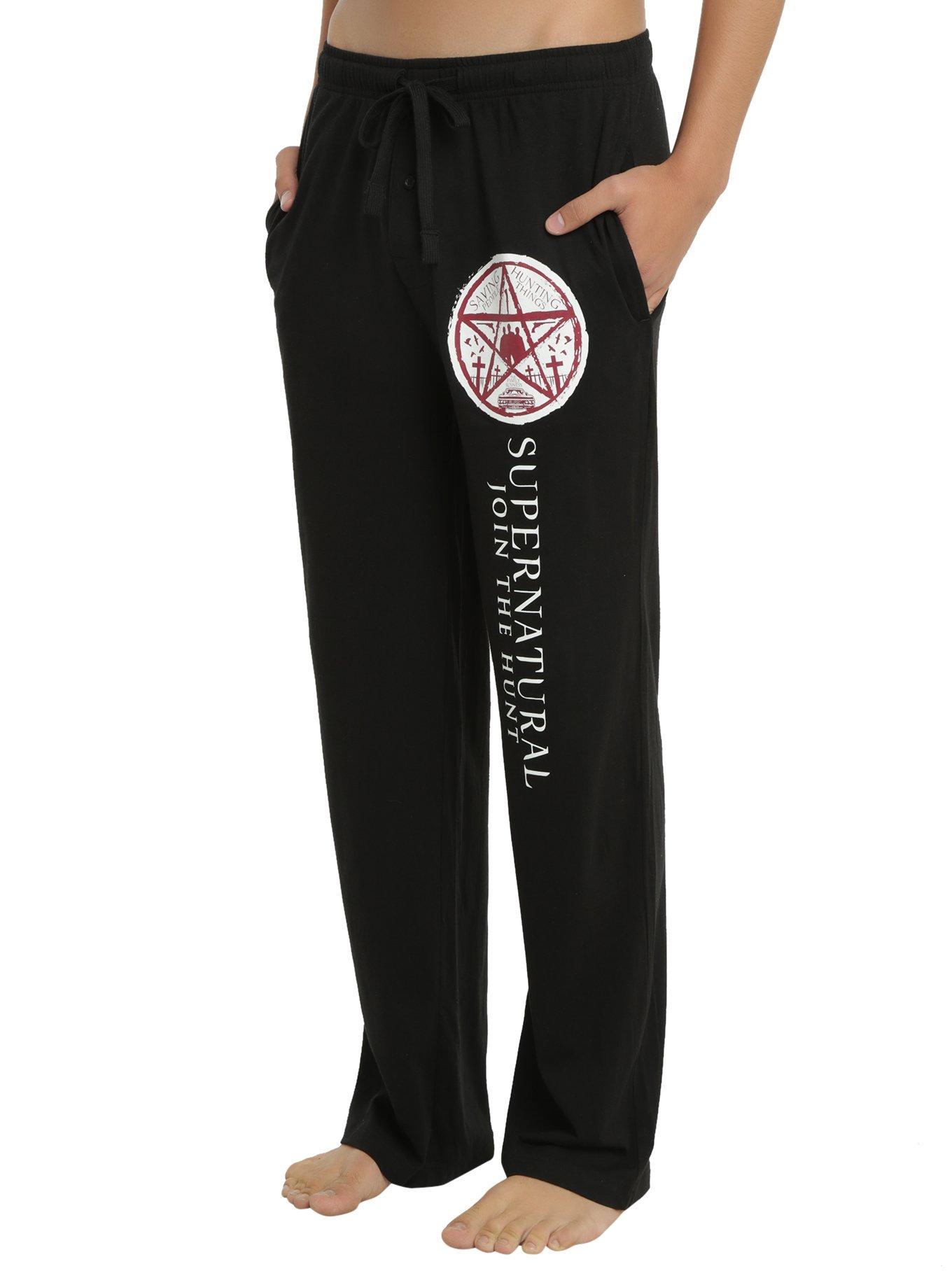 Supernatural Devil's Trap Logo Guys Pajama Pants, BLACK, hi-res