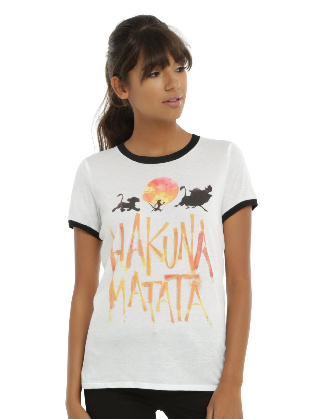 Disney The Lion King Hakuna Matata Girls Ringer T-Shirt, WHITE, hi-res