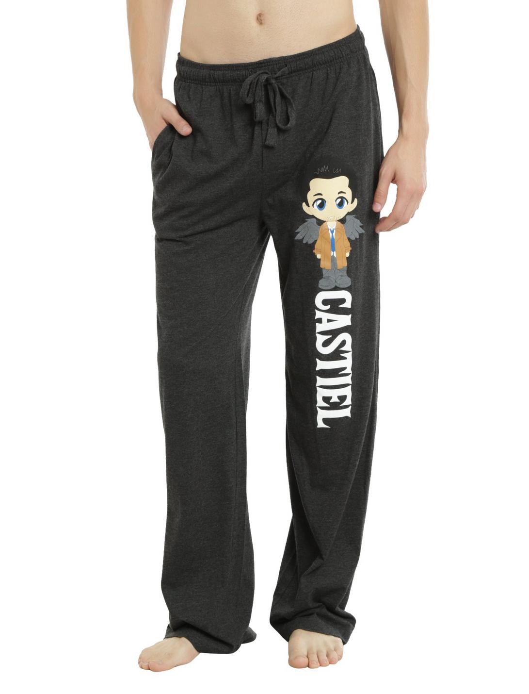 Supernatural Chibi Castiel Guys Pajama Pants, GREY, hi-res