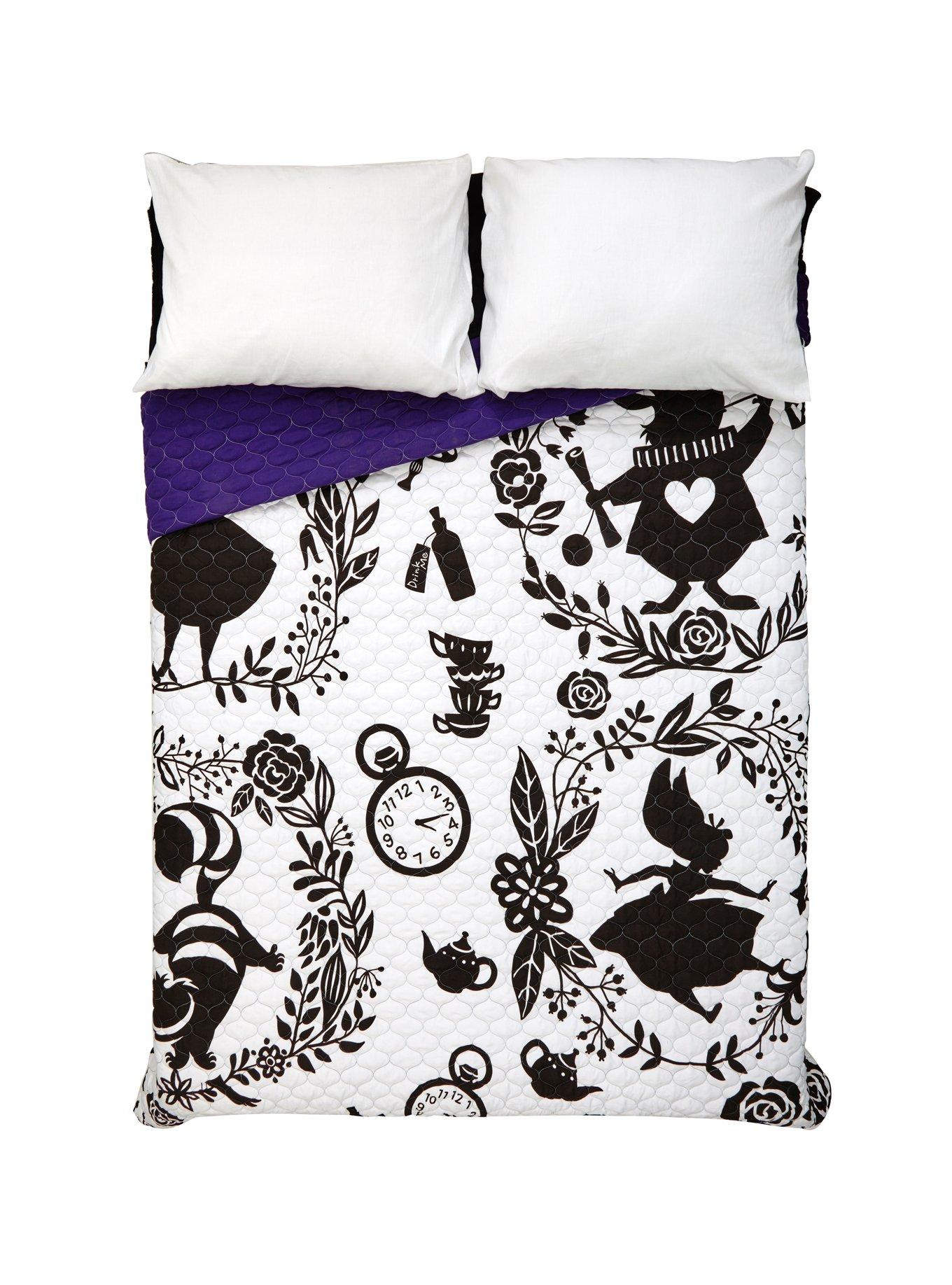 Disney Alice In Wonderland Silhouette Print Quilt