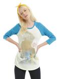 Disney Beauty And The Beast Sublimated Girls Raglan, WHITE, hi-res