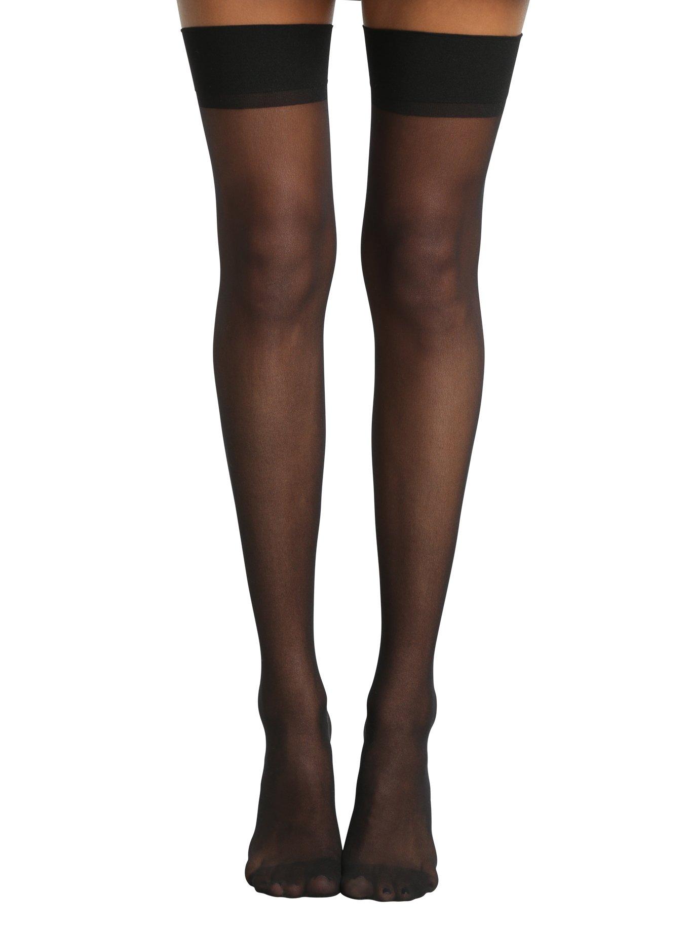 Blackheart Black Sheer Thigh Highs Hot Topic