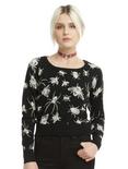 Black Bug Intarsia Knit Girls Sweater, BLACK, hi-res