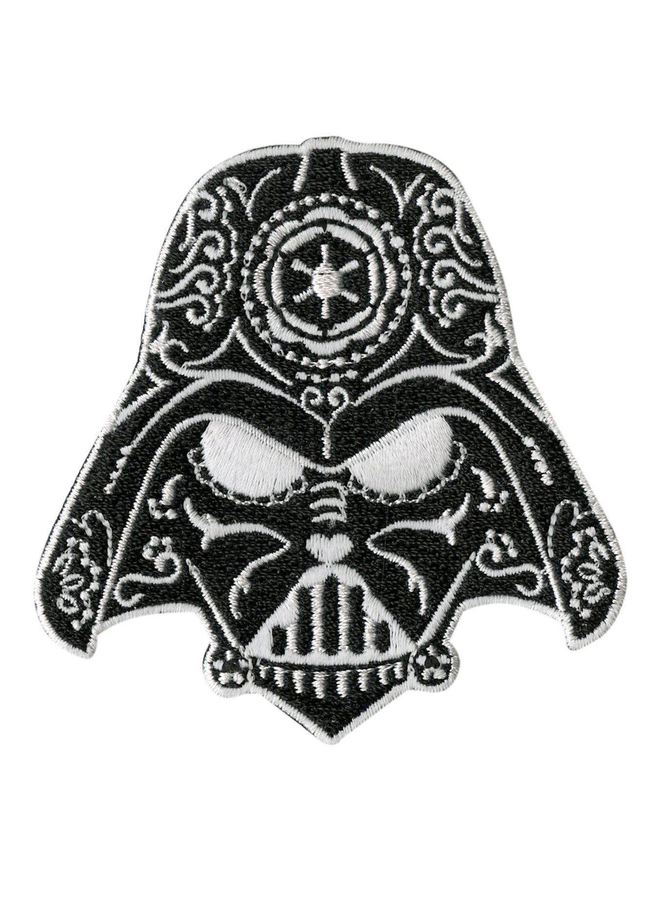 Star Wars Darth Vader Sugar Skull Helmet Iron-On Patch, , hi-res