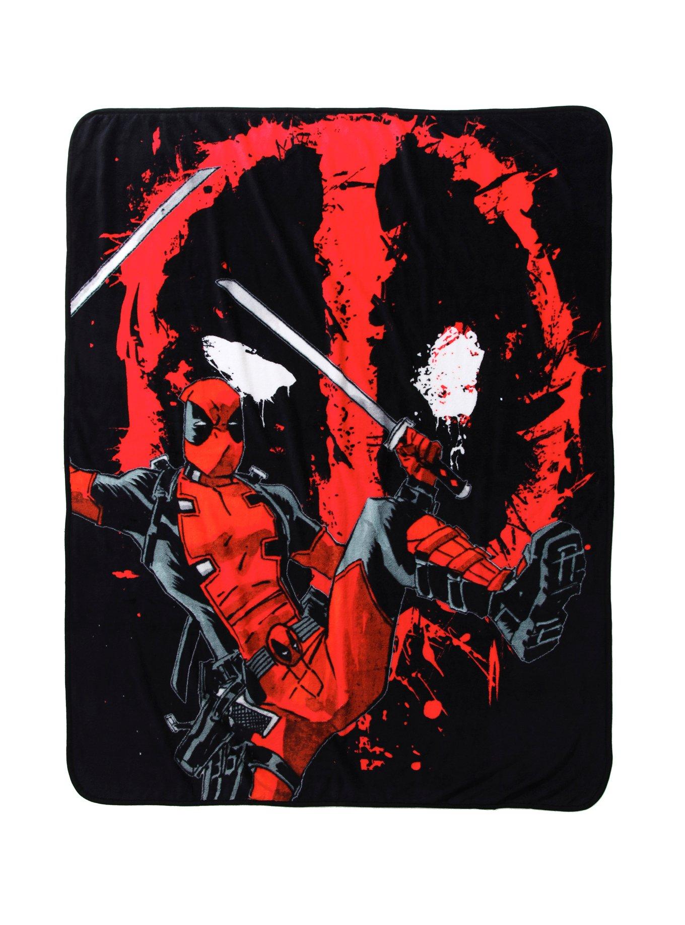 Marvel Deadpool Kicking Throw Blanket | Hot Topic