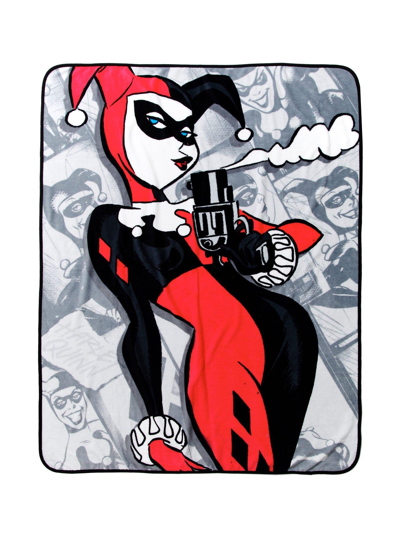 DC Comics Harley Quinn Smoking Gun Throw Blanket, , hi-res
