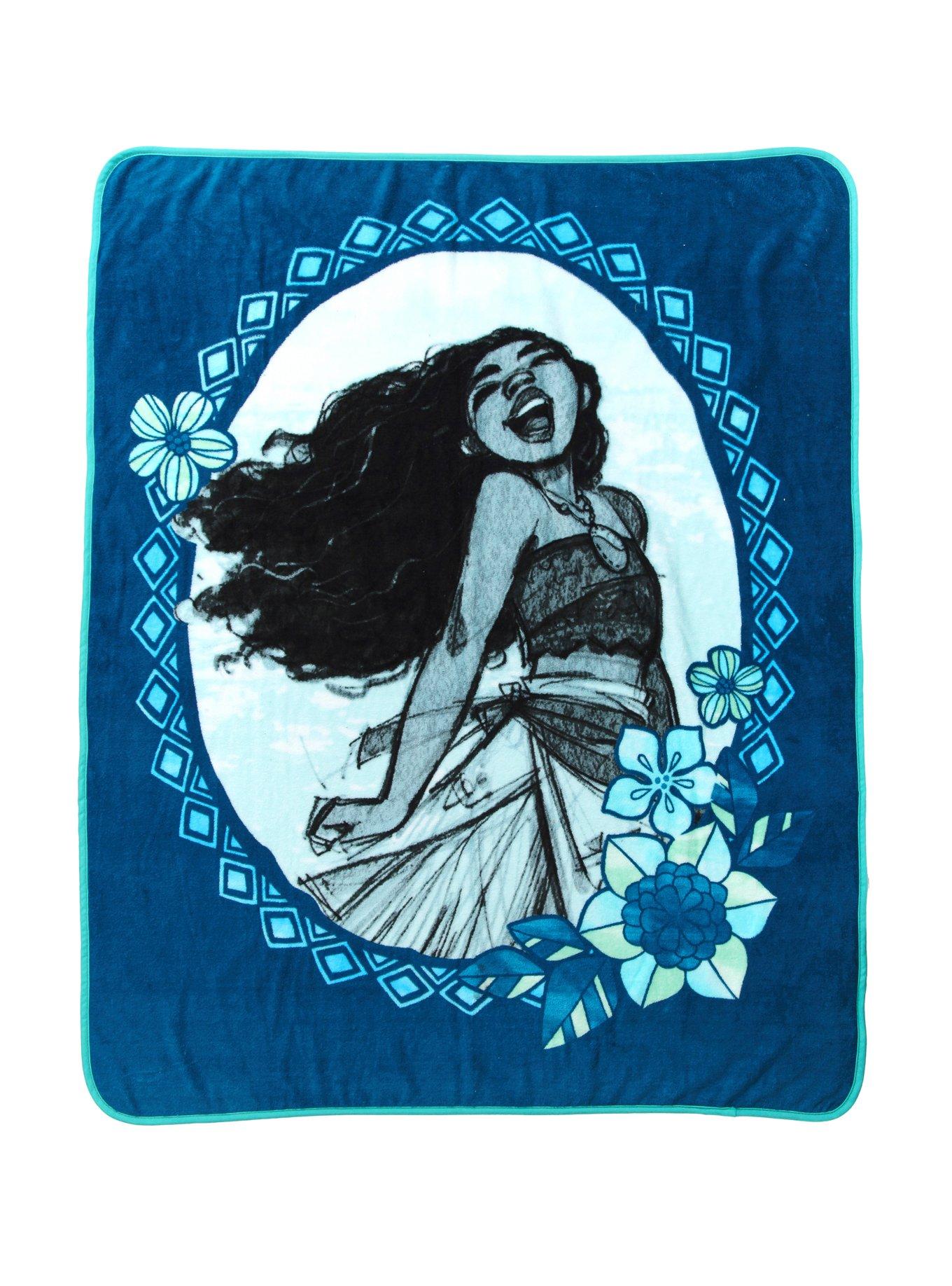 Disney Moana Blue Throw Blanket Hot Topic