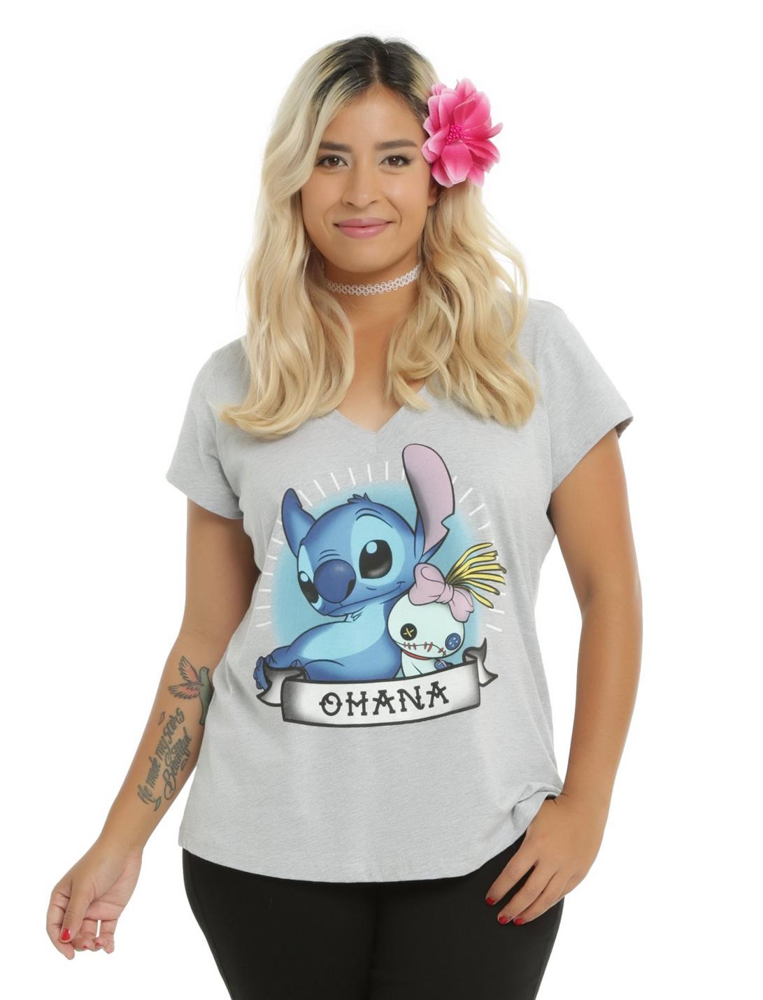 Disney Lilo & Stitch Ohana Banner Girls T-Shirt Plus Size, GREY, hi-res