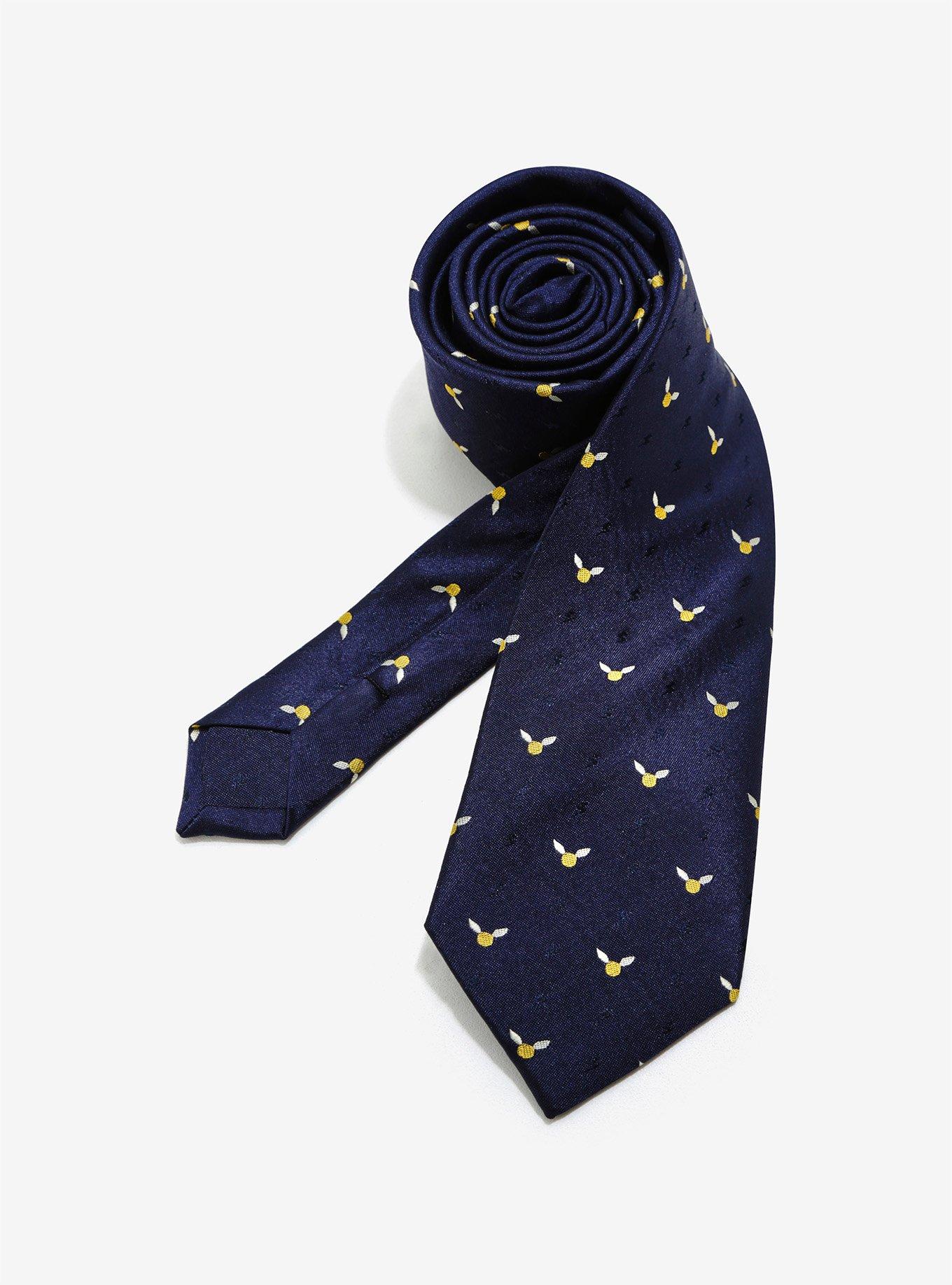 Harry Potter Golden Snitch Blue Dot Print Silk Tie, , hi-res